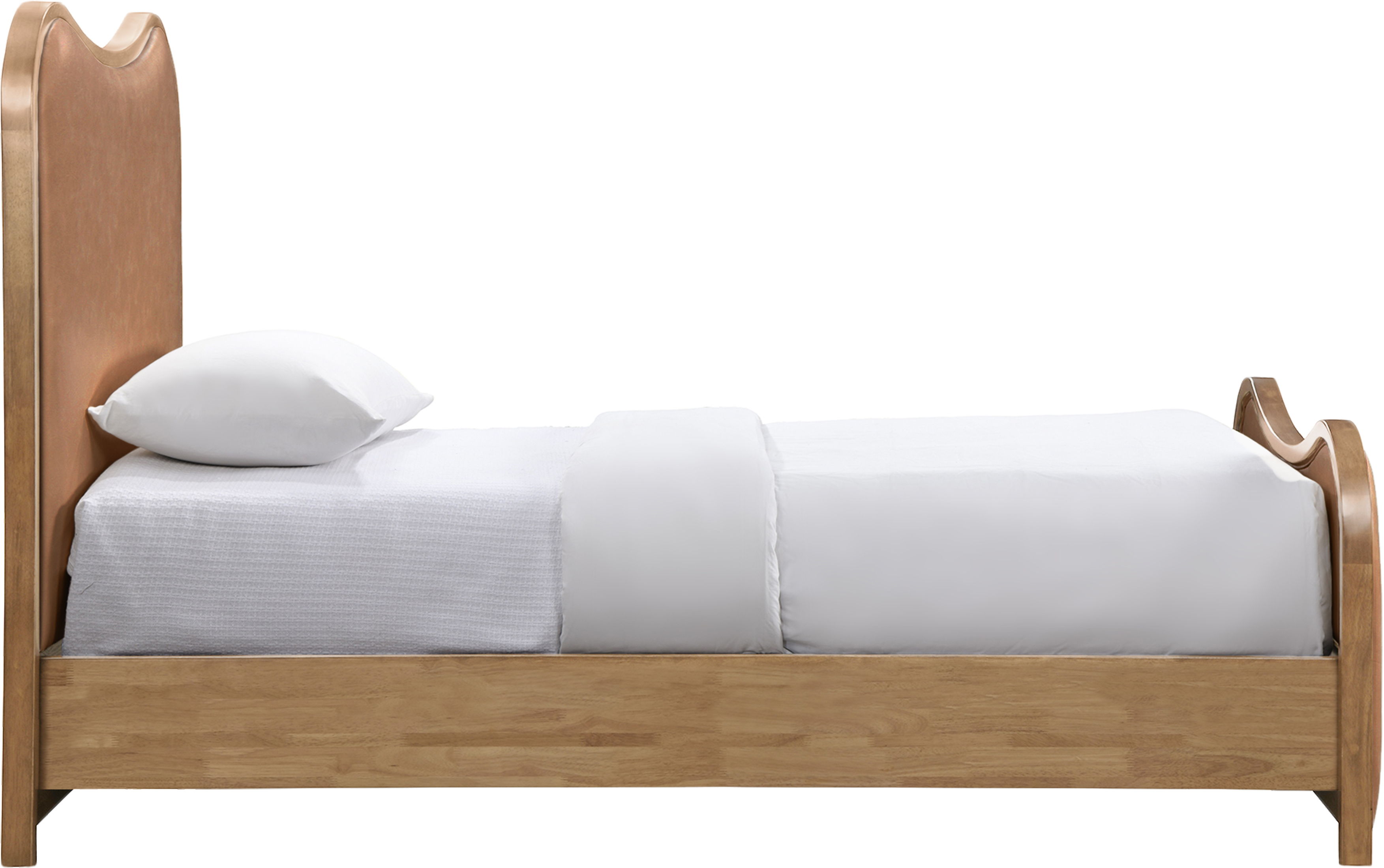 Arvada - Vegan Leather Twin Bed - Cognac