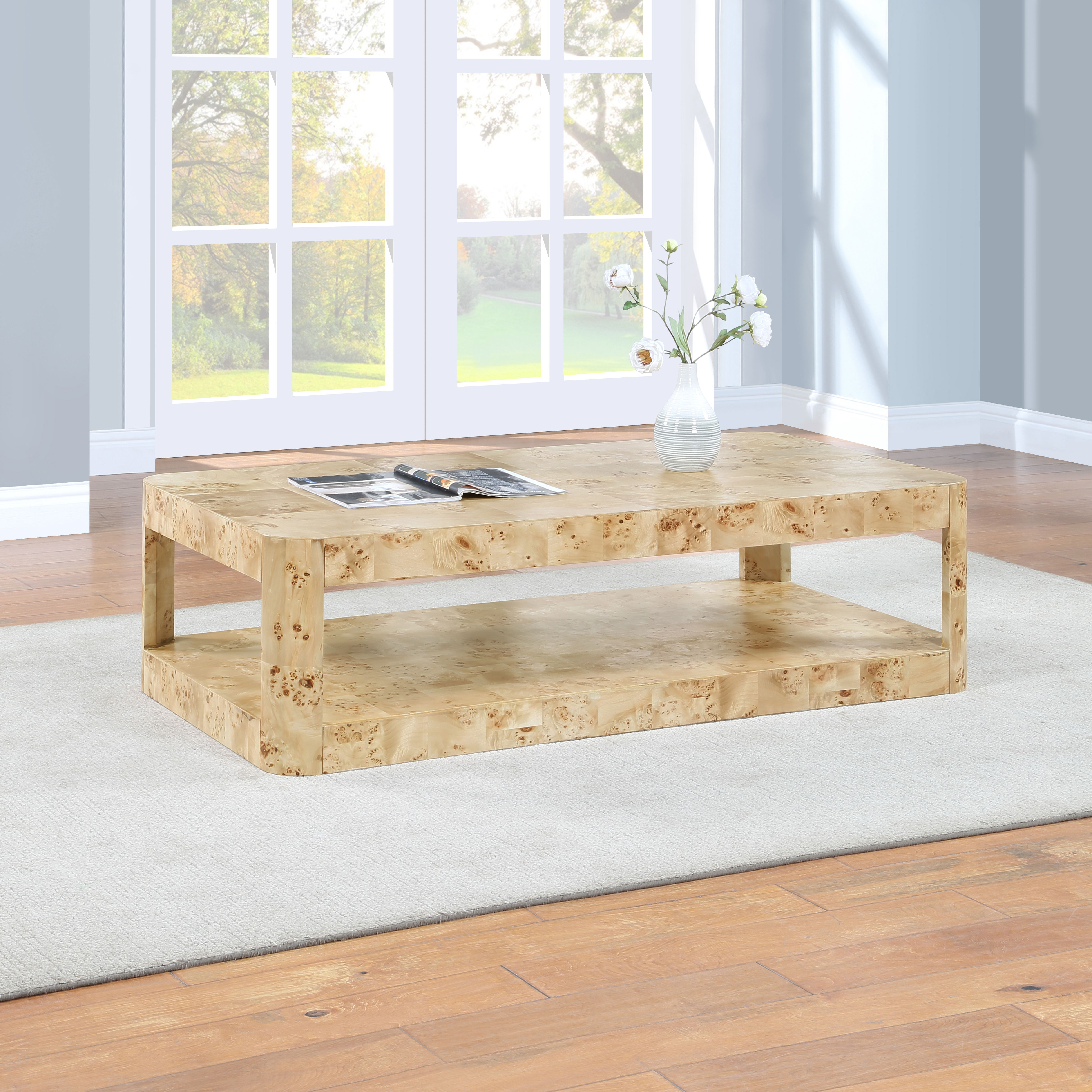Reeves - Burl Wood Coffee Table - Natural