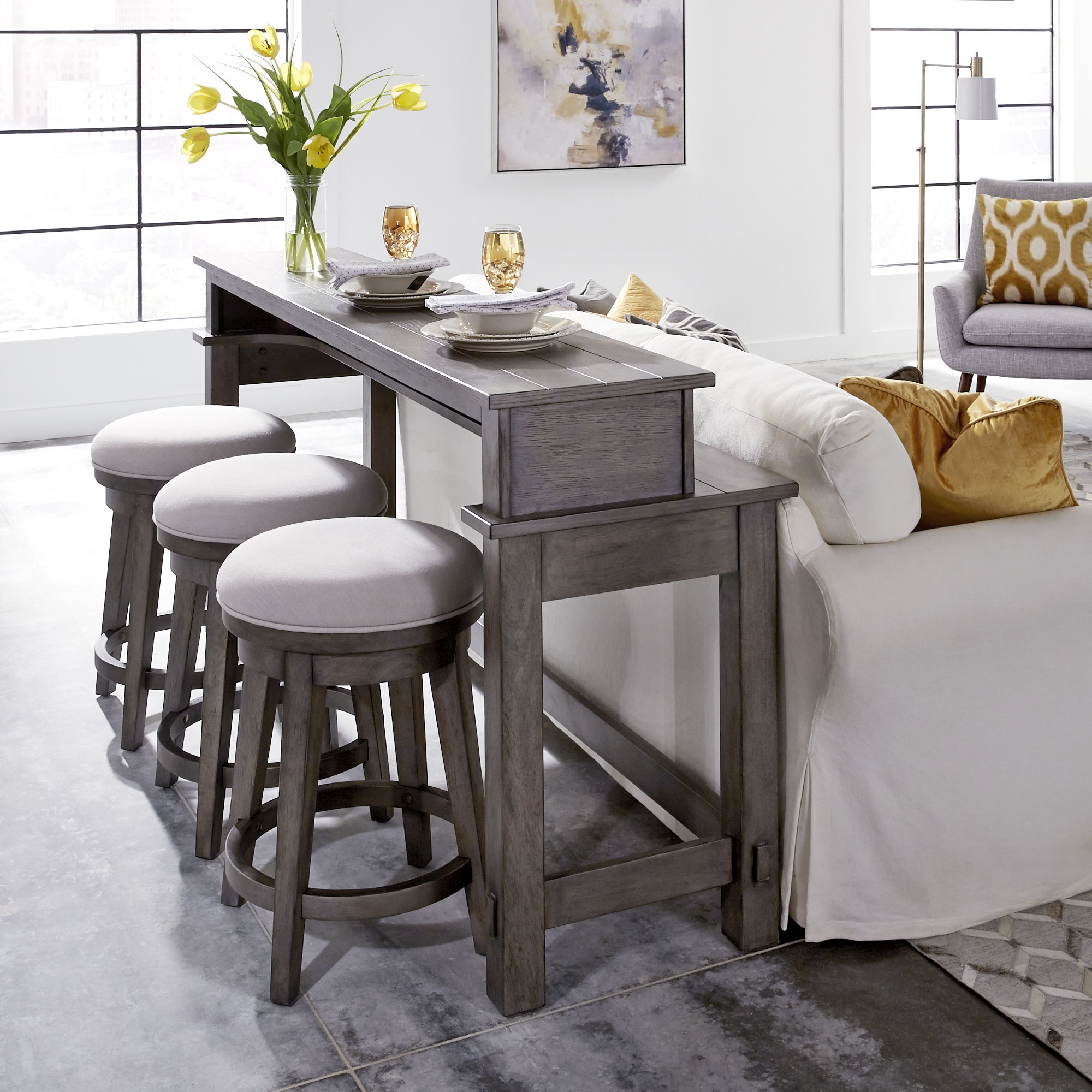 Liberty Furniture Modern Farmhouse - 4 Piece Dining Room Set - Gray