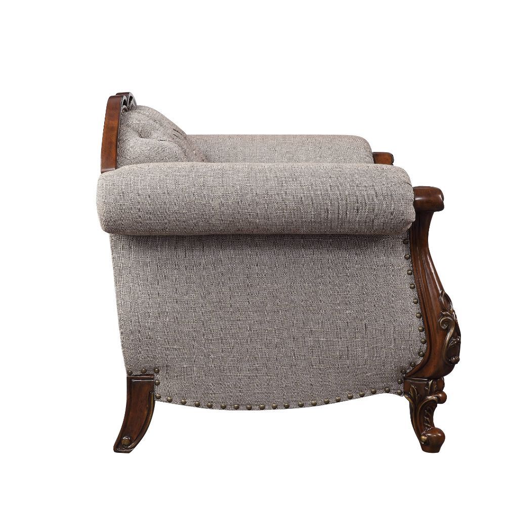 Miyeon - Loveseat With 3 Pillows - Fabric & Cherry, beige, view 6