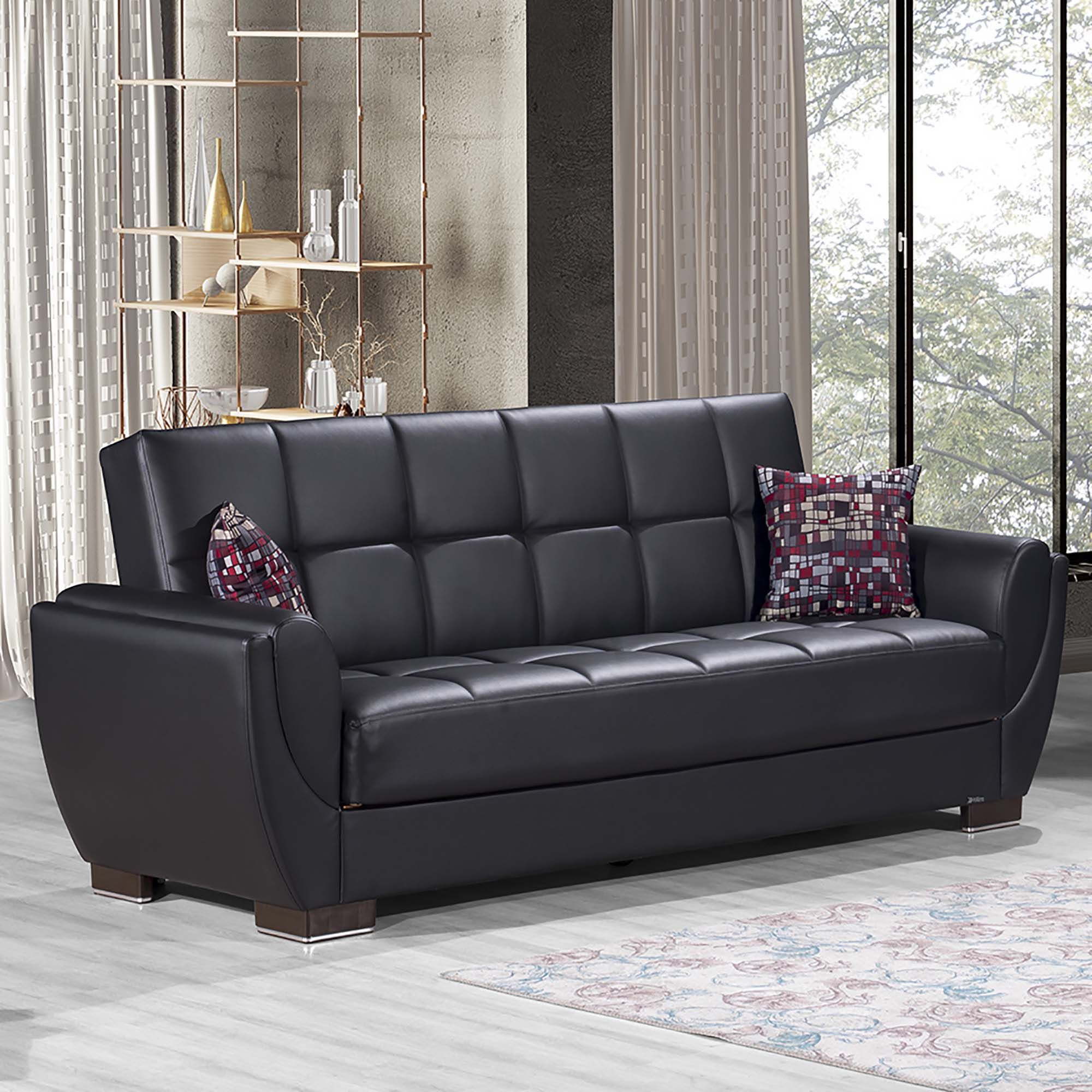 Ottomanson Armada Air Convertible Sofabed With Storage Black New Lots Furniture Online Store