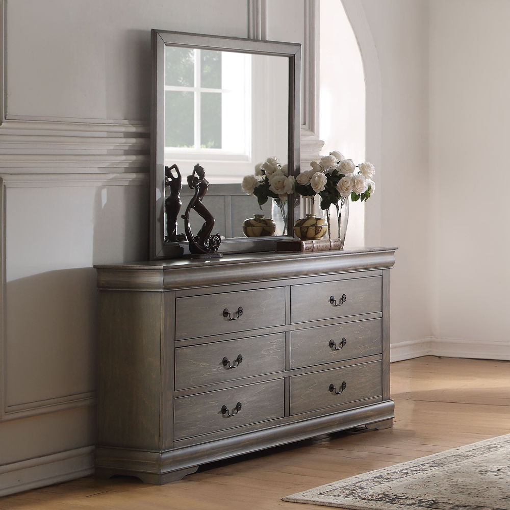 Louis Philippe - Mirror - Antique Gray, dark brown, view 3