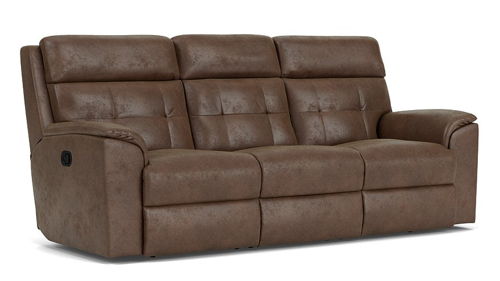 Mason - Transitional Fabric Reclining Sofa, dark brown