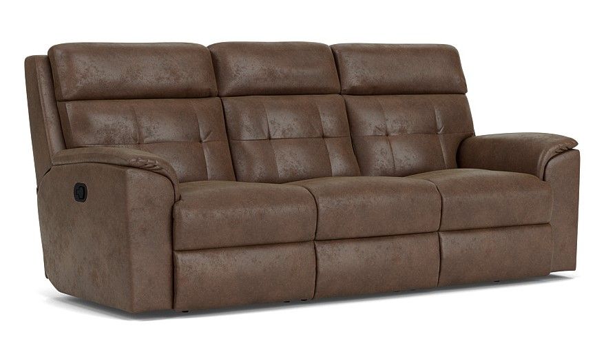 Mason - Transitional Fabric Reclining Sofa, dark brown