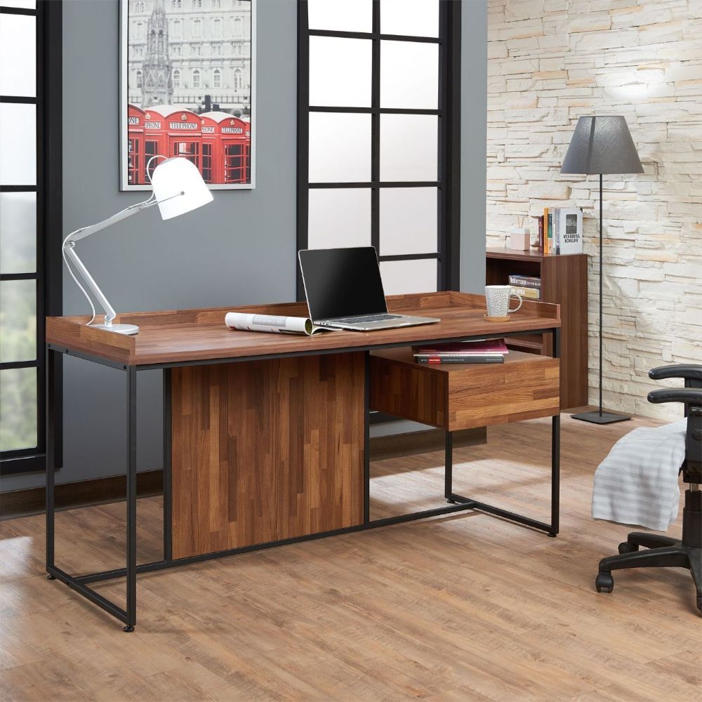 Sara - Writing Desk - Walnut & Sandy Black, light brown