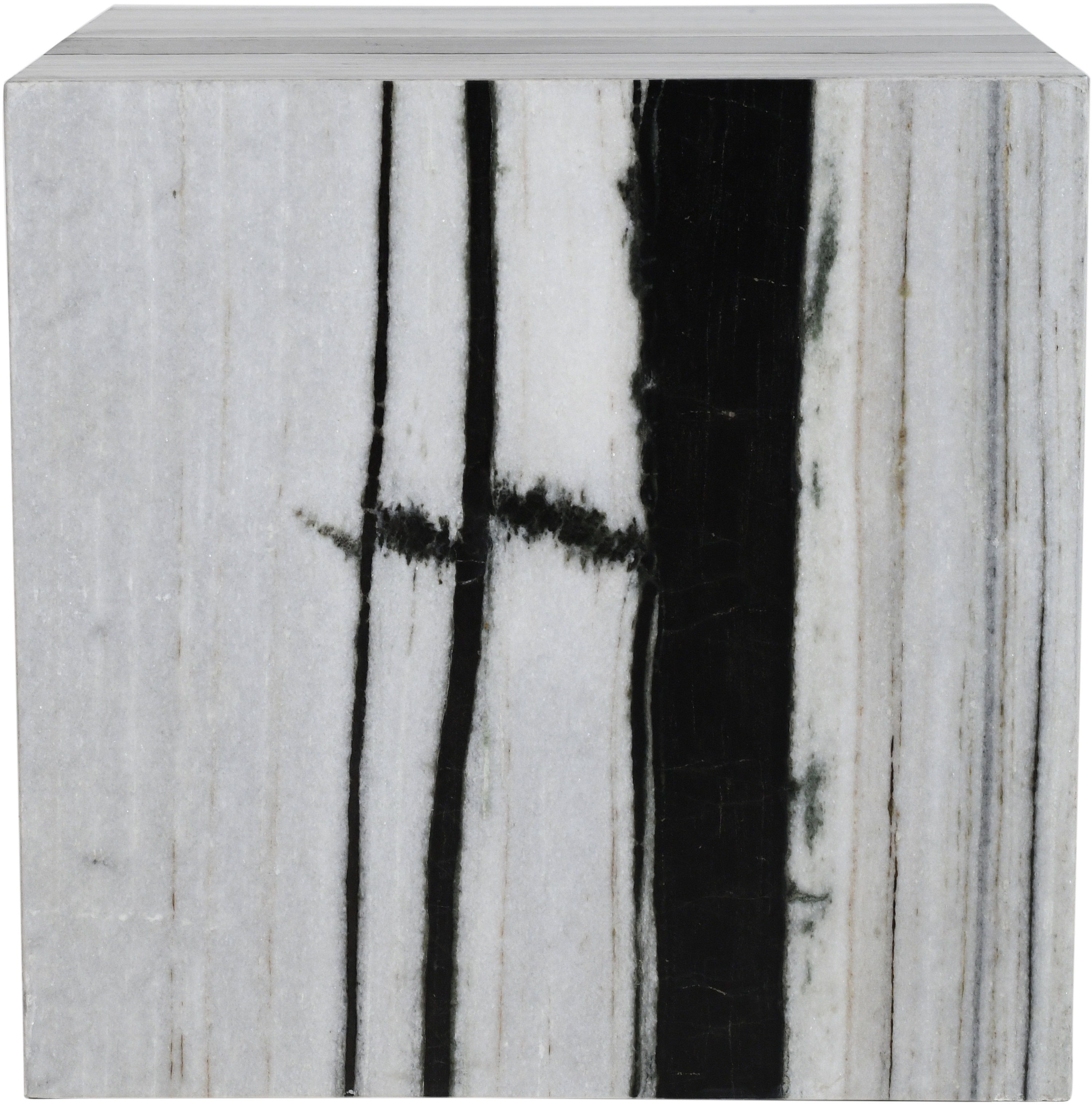 Bolzano - Marble End Table - Black / Gray
