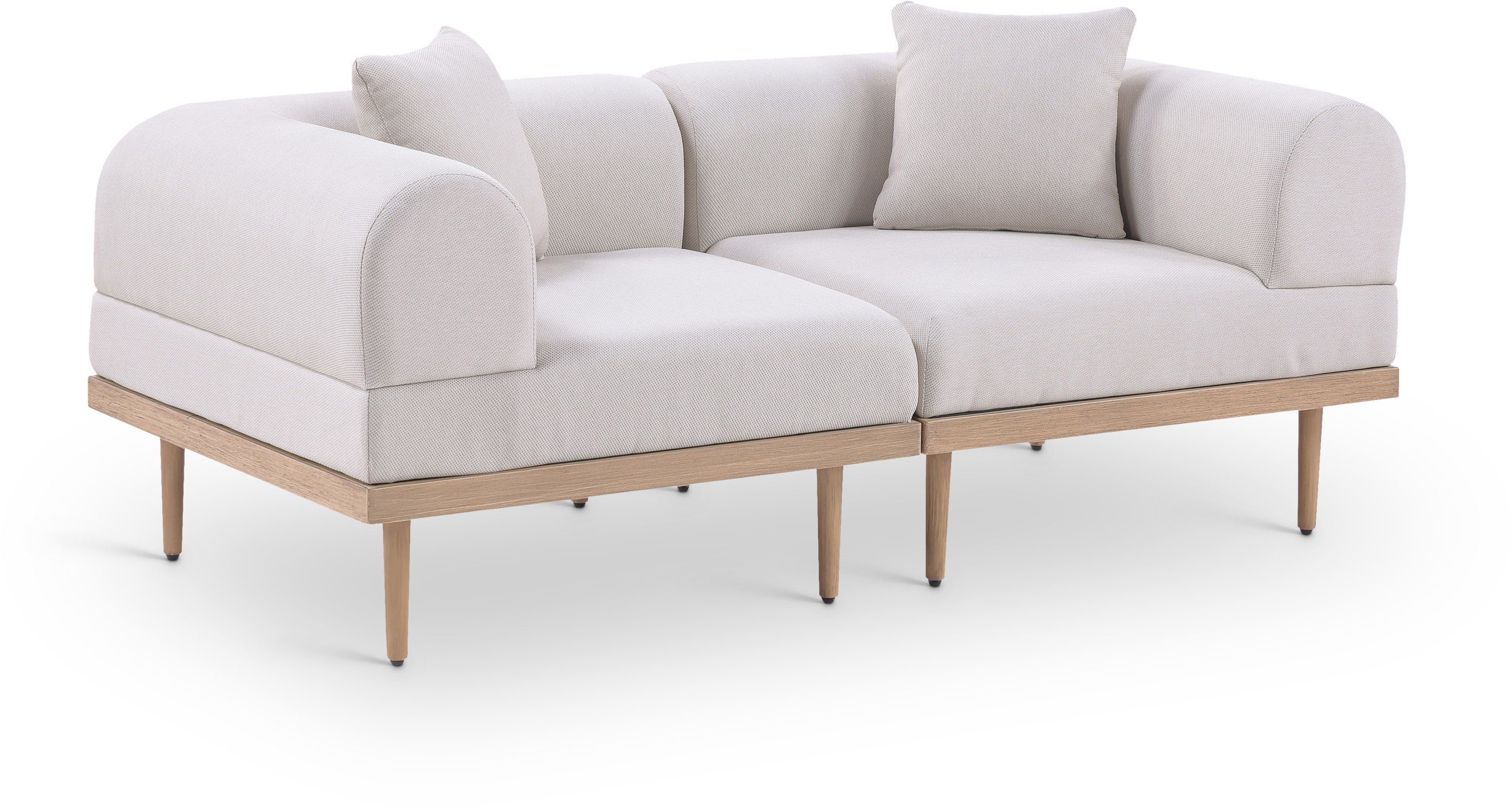 2 Pc · Resilient Water Resistant Fabric 71" Upholstered Outdoor Patio Modular Loveseat