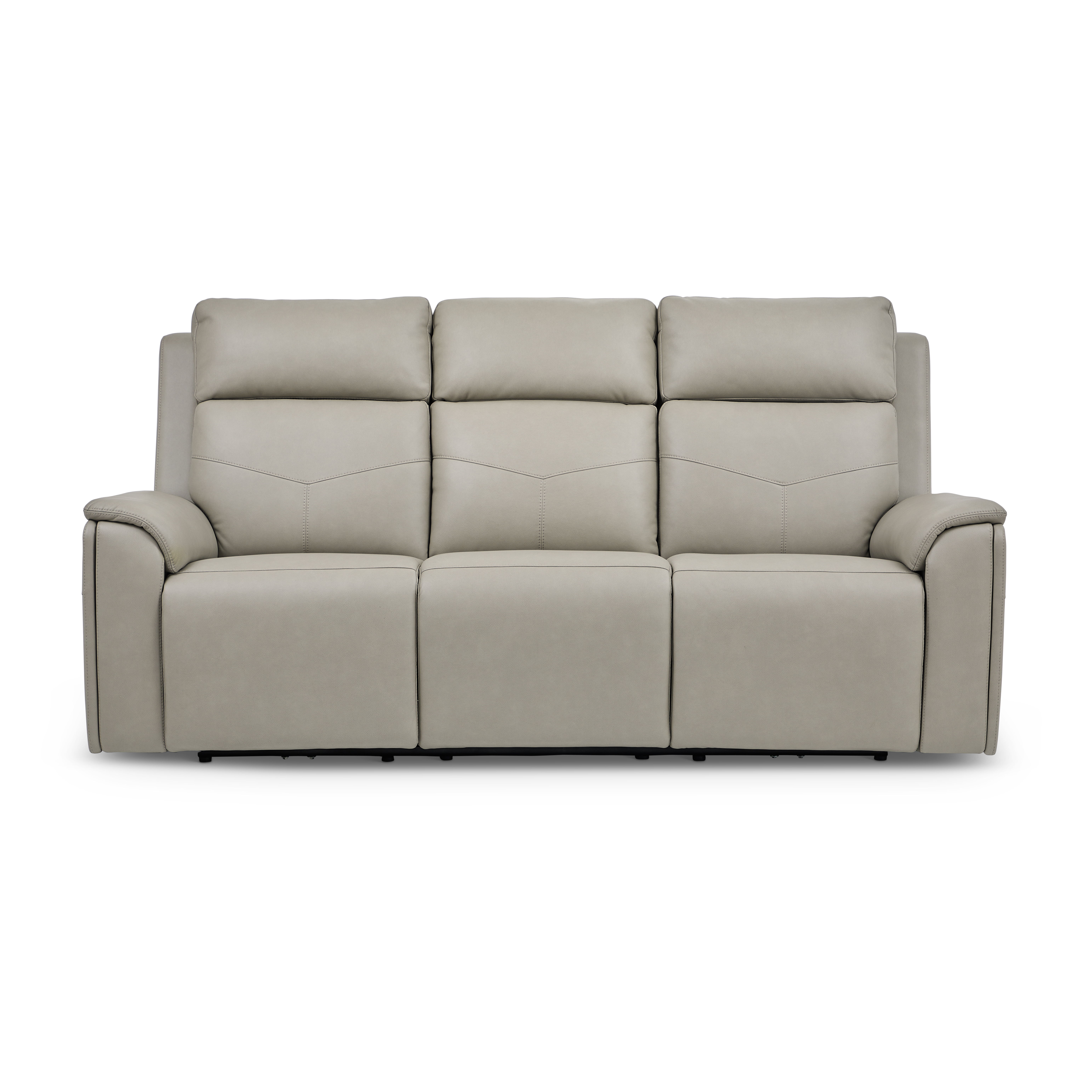 Vernon - Power Reclining Sofa With Console, Power Headrest, Lumbar, Heat & Massage - Beige, light gray, view 4
