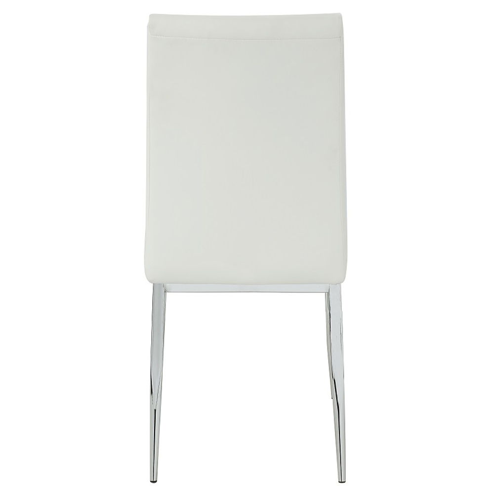 Kamaile - Side Chair (Set of 2) - Beige Synthetic Leather & Chrome, white, view 4