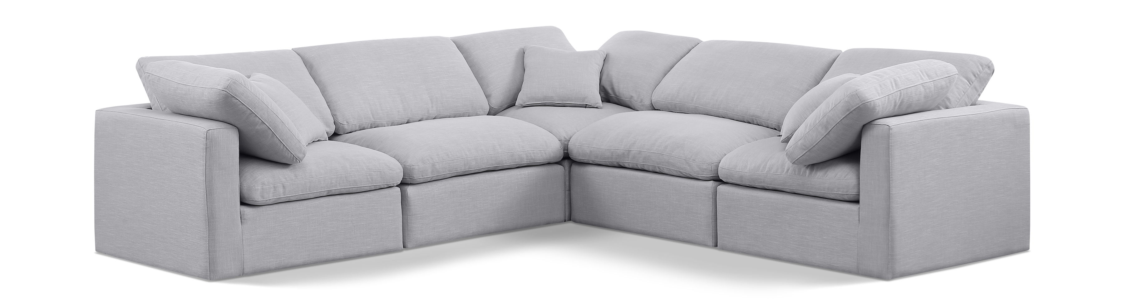 Indulge - Linen 5 Piece Modular Corner Sectional - Gray