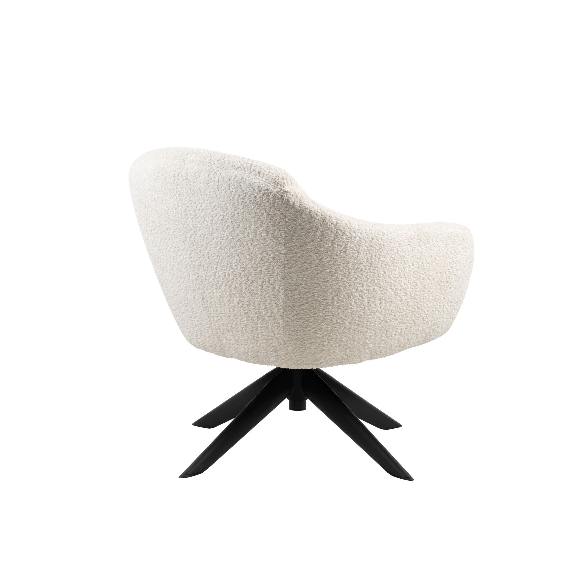 Fleming - Boucle Swivel Lounge Chair - Ivory, white, view 4