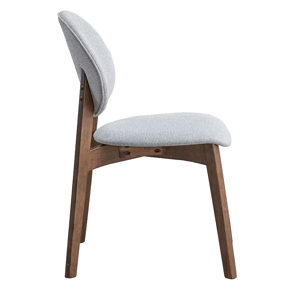 Hadasa - Side Chair (Set of 2) - Light Gray & Walnut, light gray, view 2