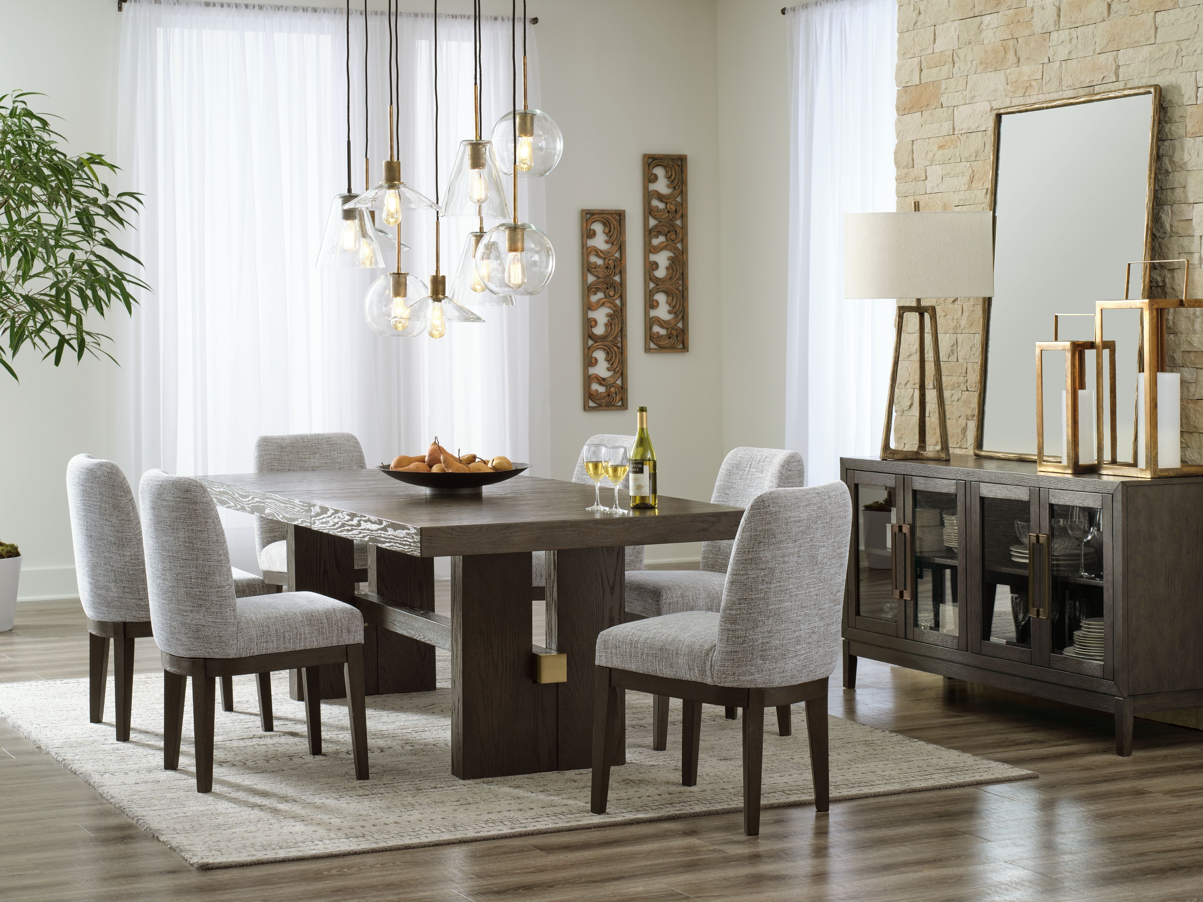 8 Pc · Dining Room Extension Table, 6 Side Chairs, Server