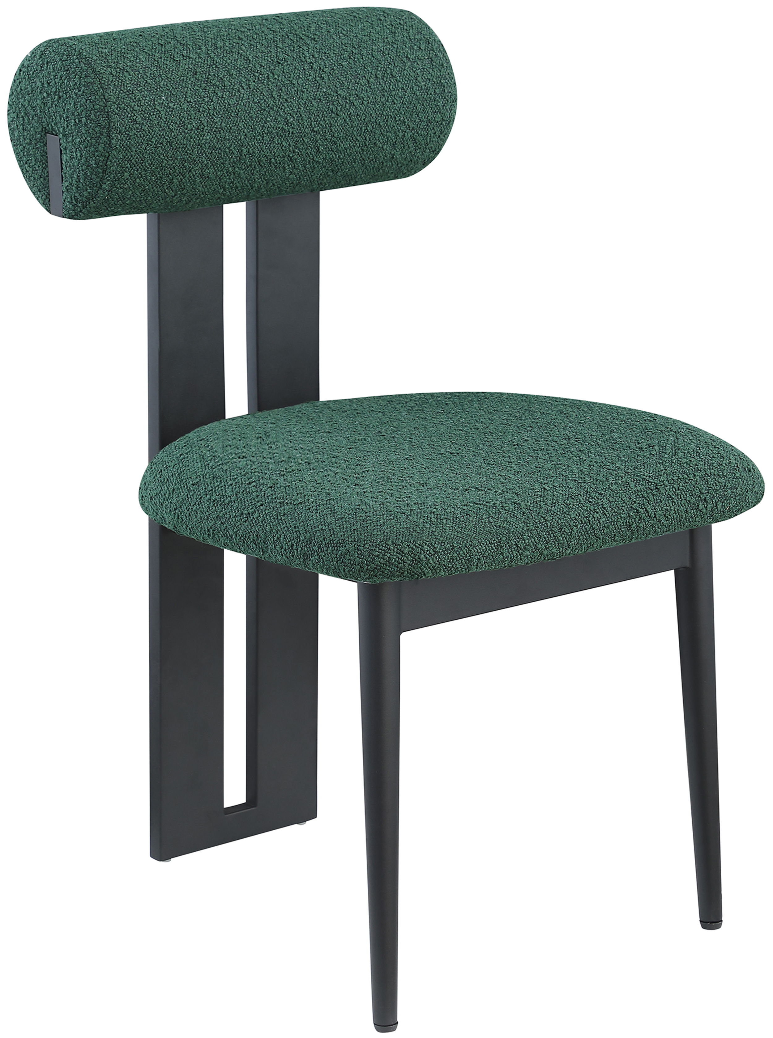 Dario - Boucle Dining Chair With Black Frame (Set of 2) - Green