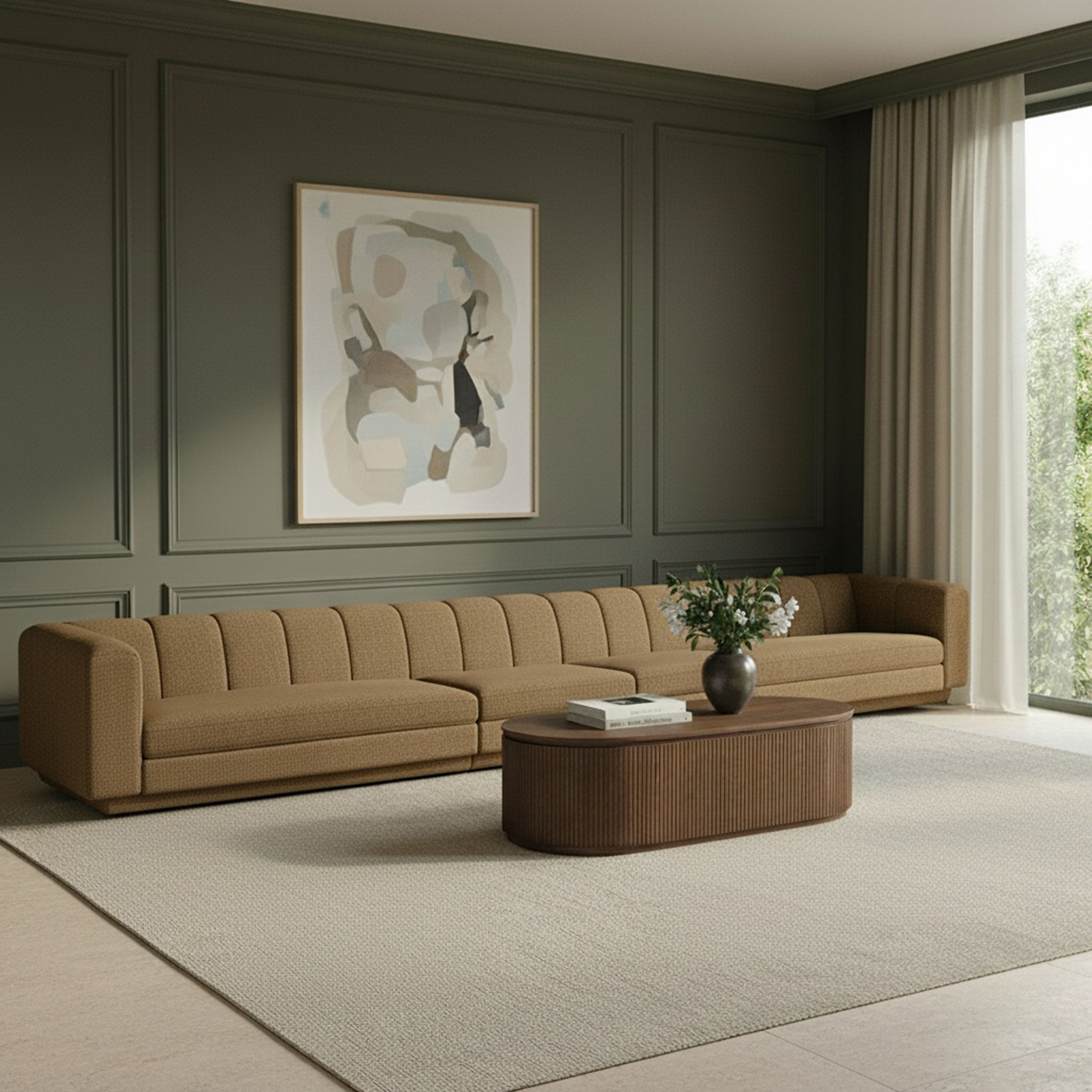 Modari - Fabric Upholstered 4 Piece Modular Sofa - Brown