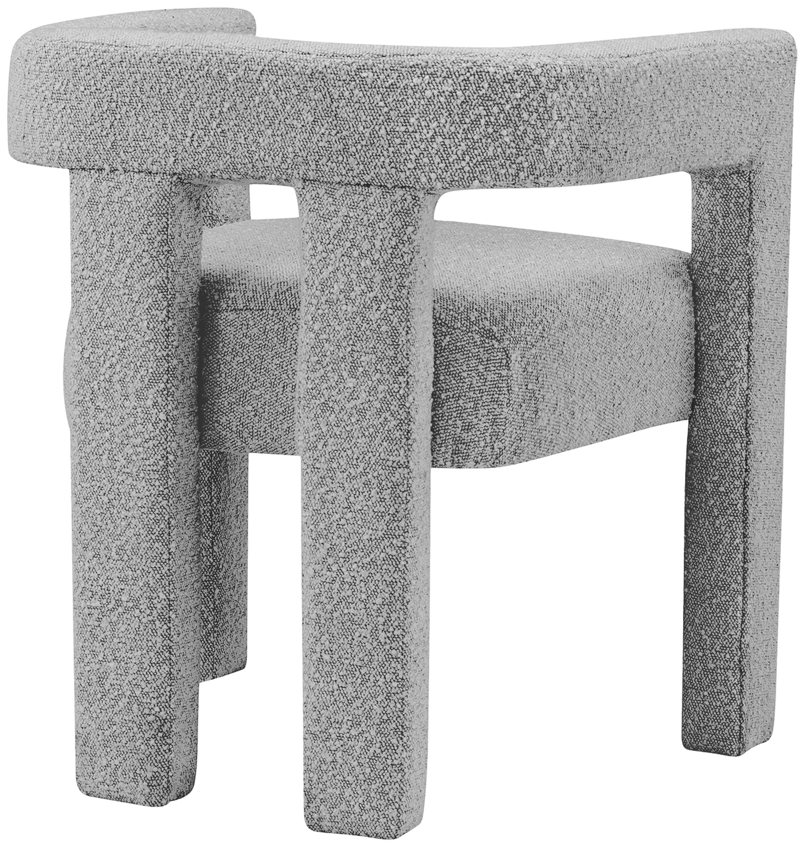 Athena - Boucle Fabric Dining Chair - Gray