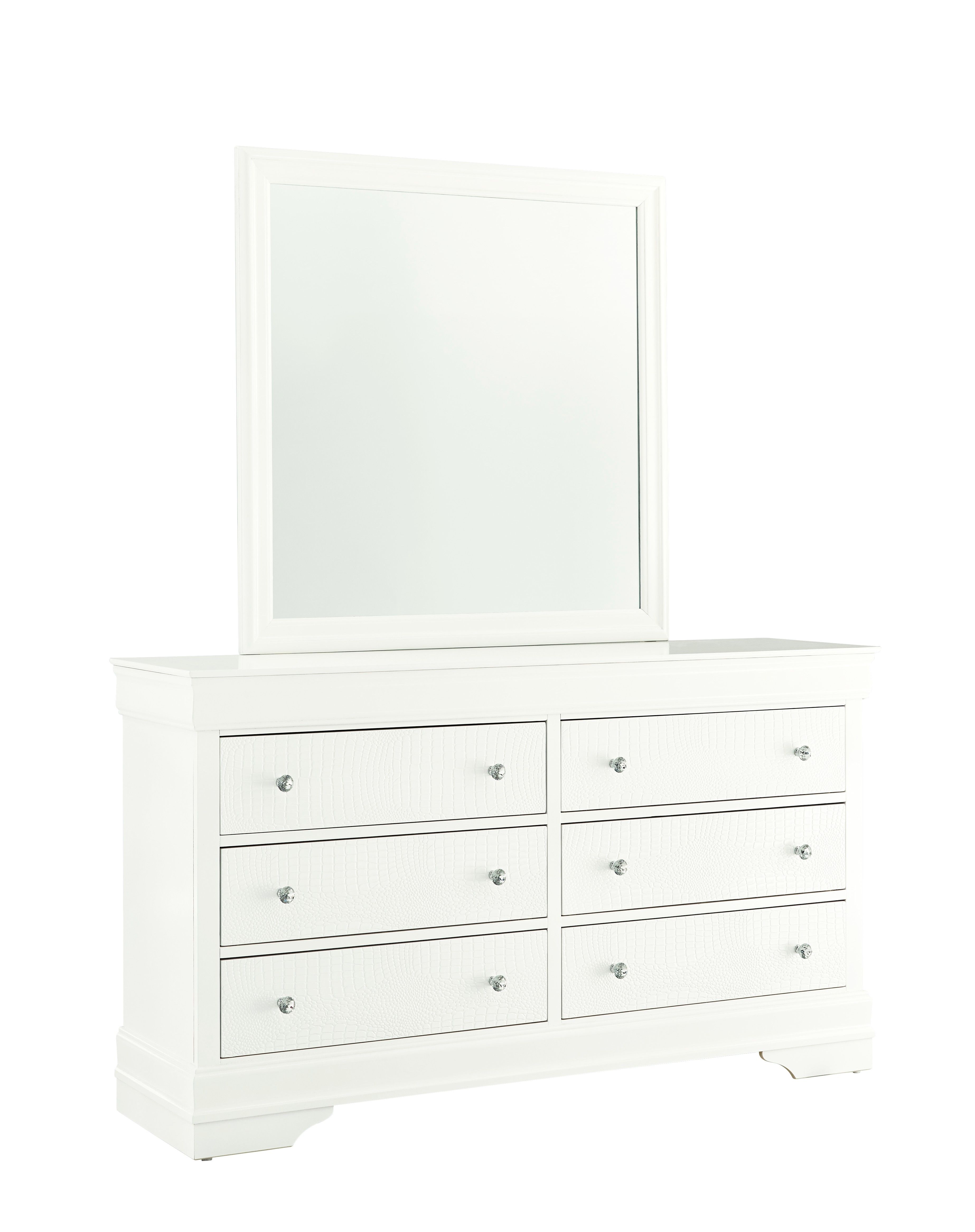 Pompei - 4 Piece Twin Bedroom Set (Bookcase Twin Bed, Dresser, Mirror And Nightstand) - White