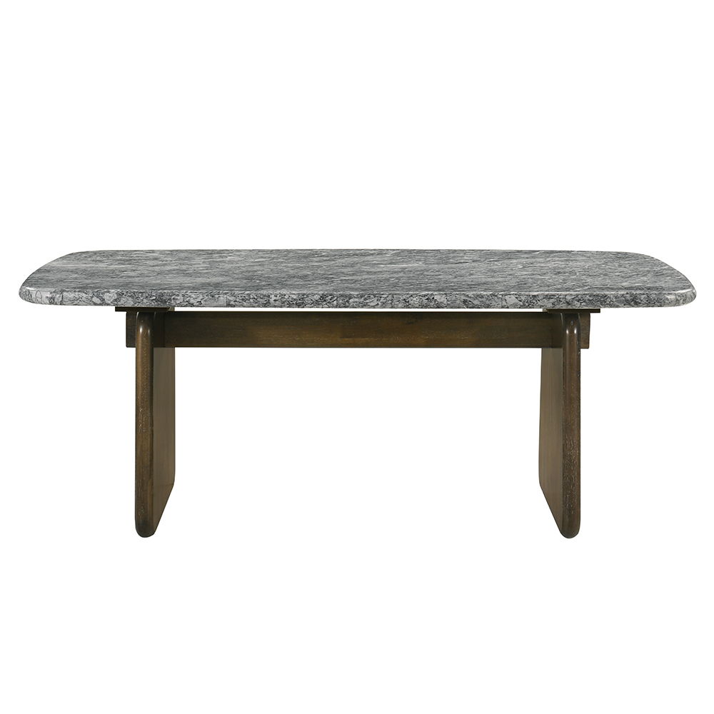 Dillon - Dining Table With Marble Top - Natural / Walnut, dark brown, view 7
