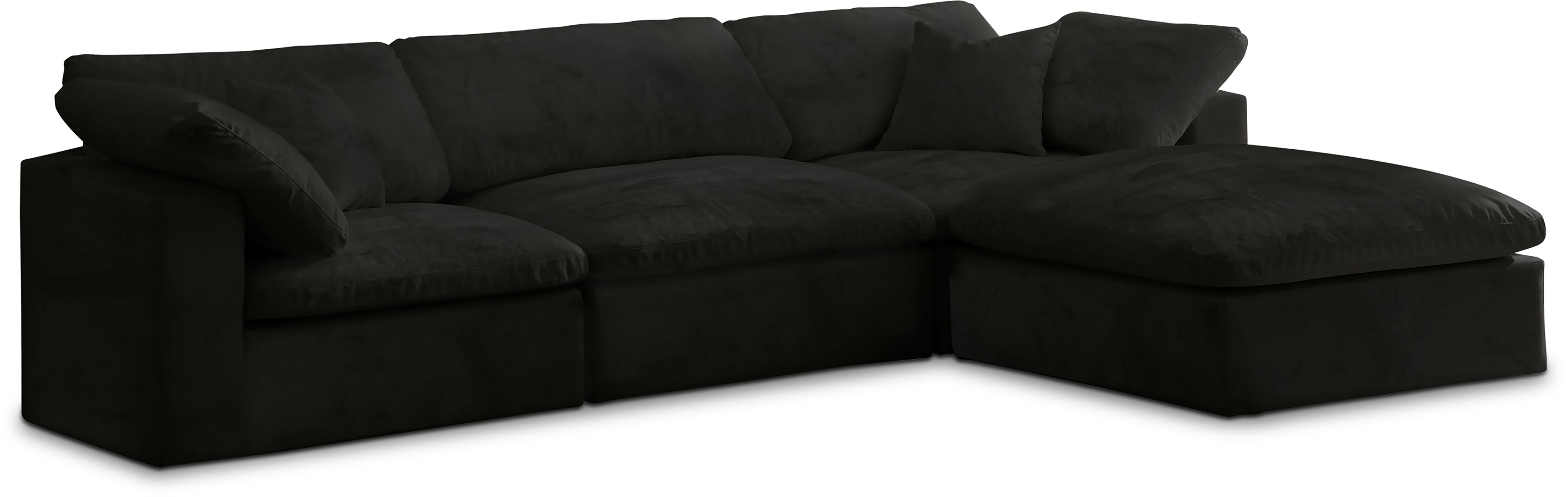 Cozy - 4 Piece Modular Sectional With Chaise - Black