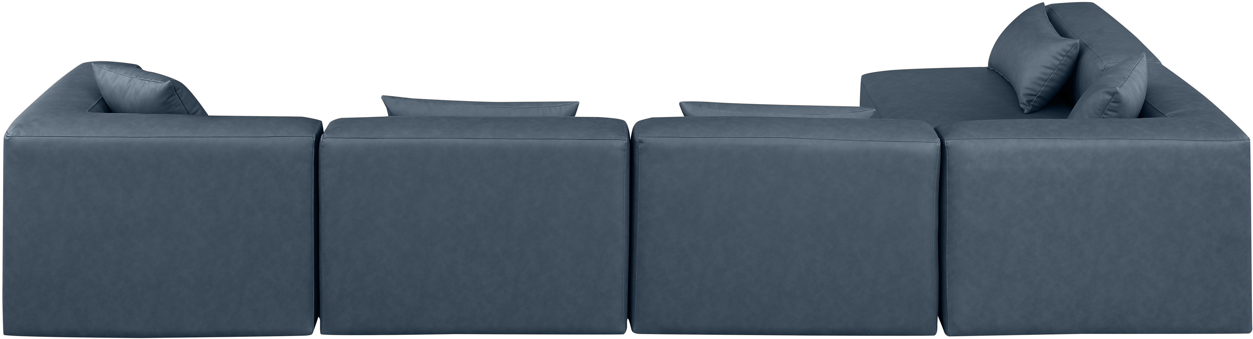 Cube - 5 Piece Modular Sectional - Navy Blue