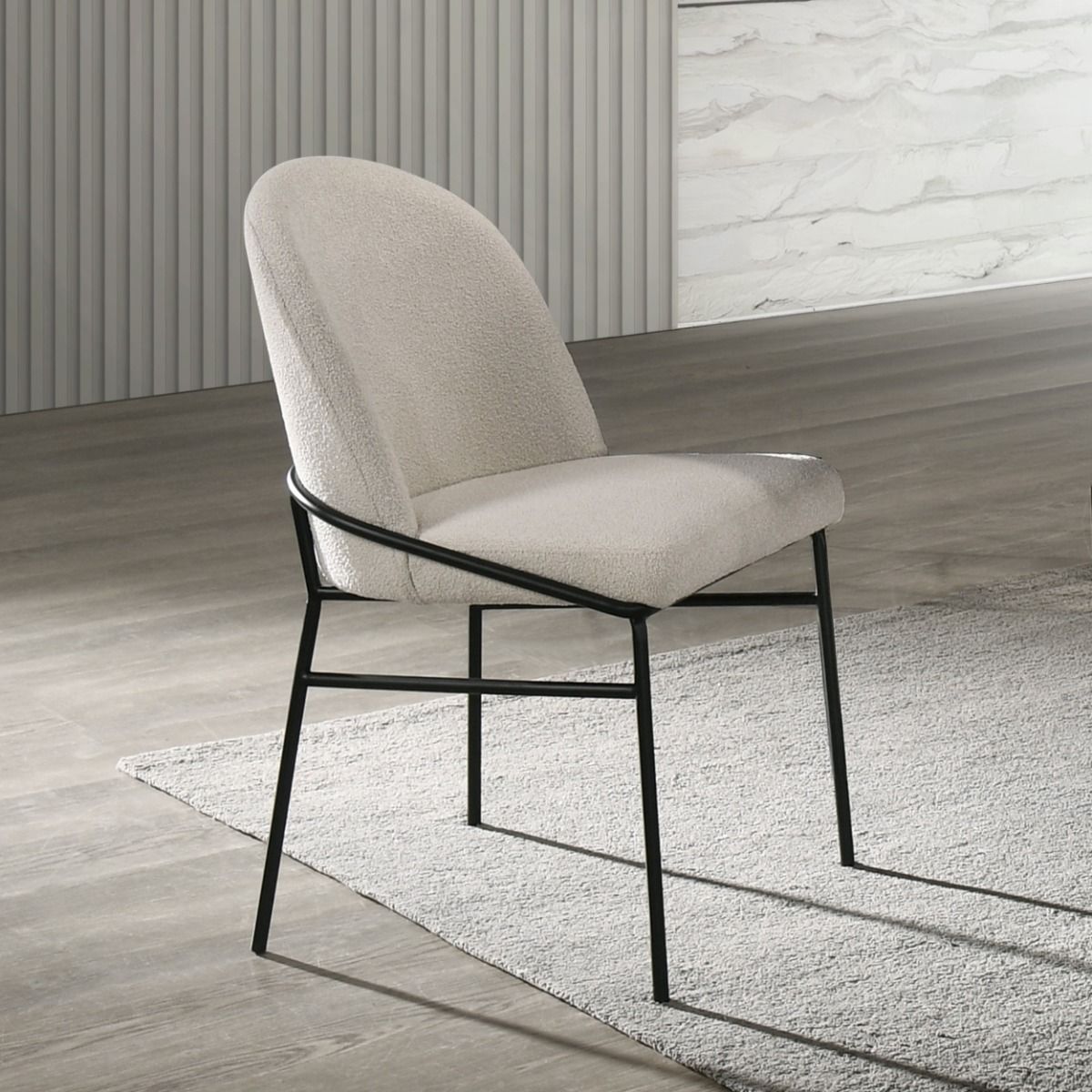 Lark - Side Chair (Set of 2) - White / Black, white, view 3