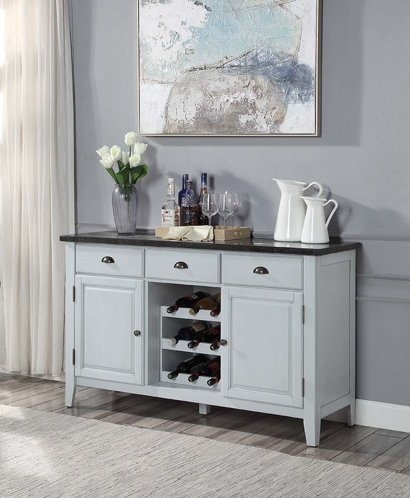 Lanton - Server - Natural Marble & Antique White, white, view 2
