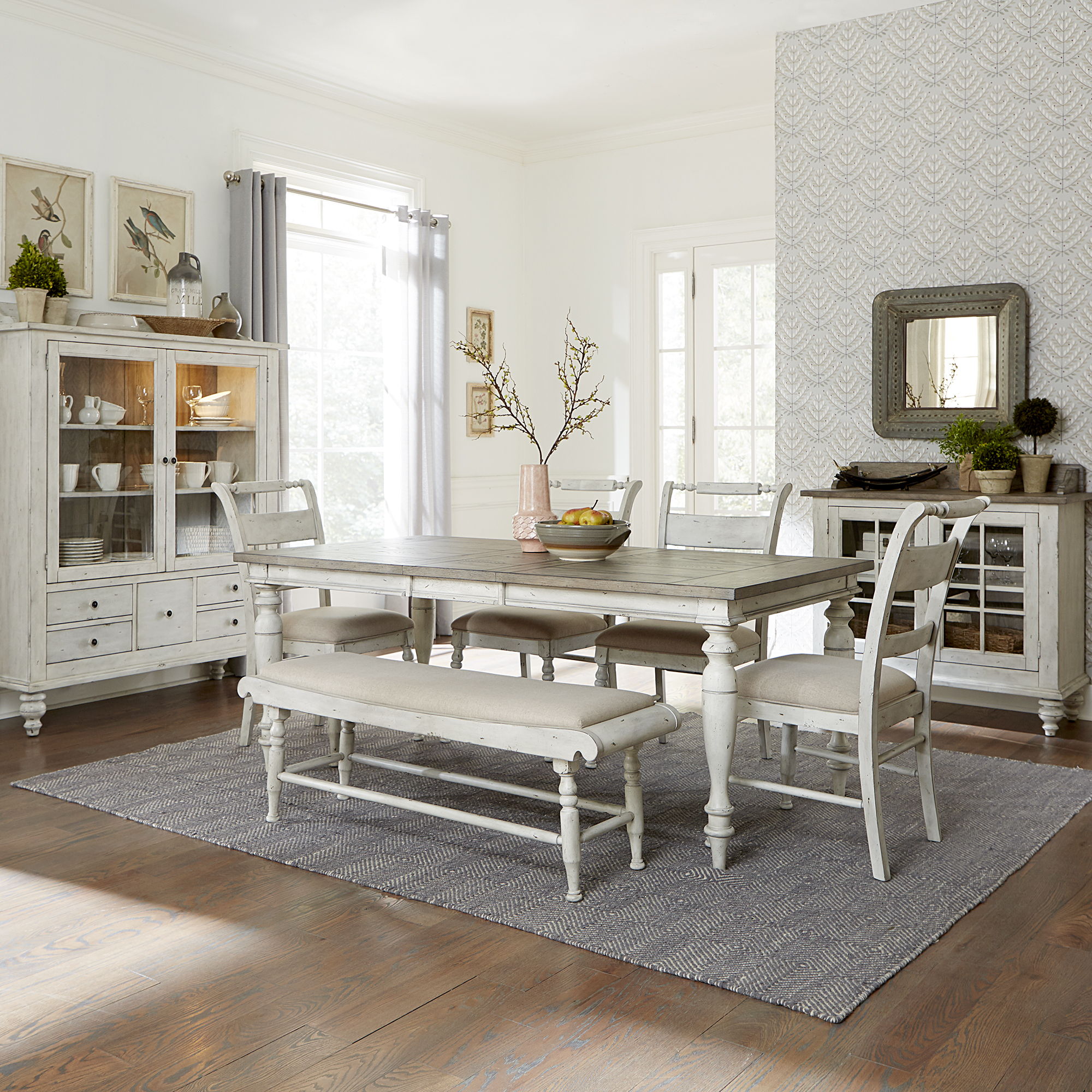 Liberty Furniture Whitney - 6 Piece Rectangular Table Set - White