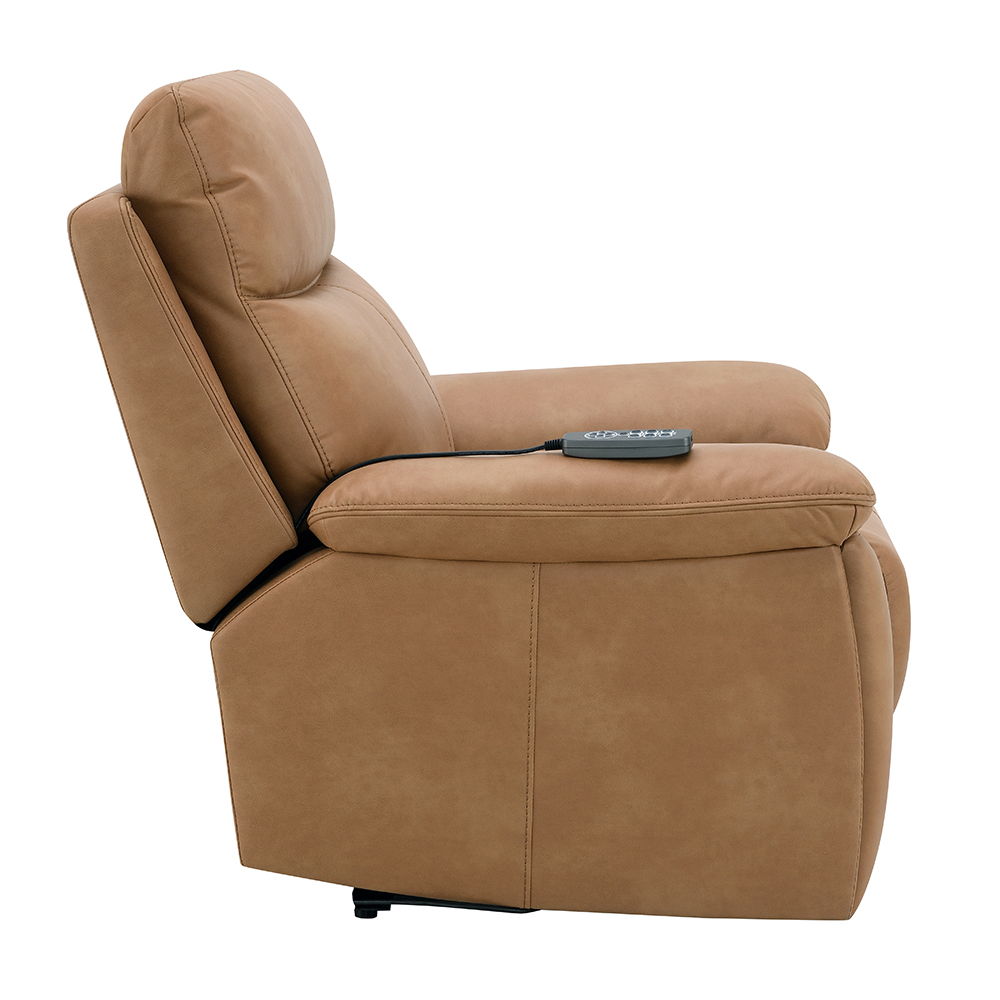 Chavis - Power Motion Recliner With USB & Power Headrest - Brown, light brown, view 4