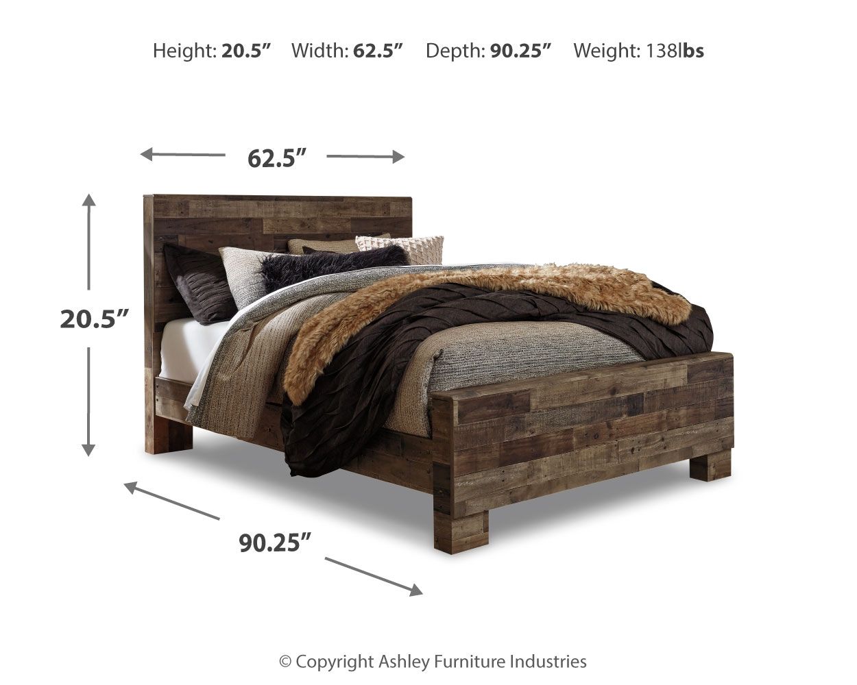 Ashley Furniture Derekson - Queen Panel Bed - Multi Gray - Image 7