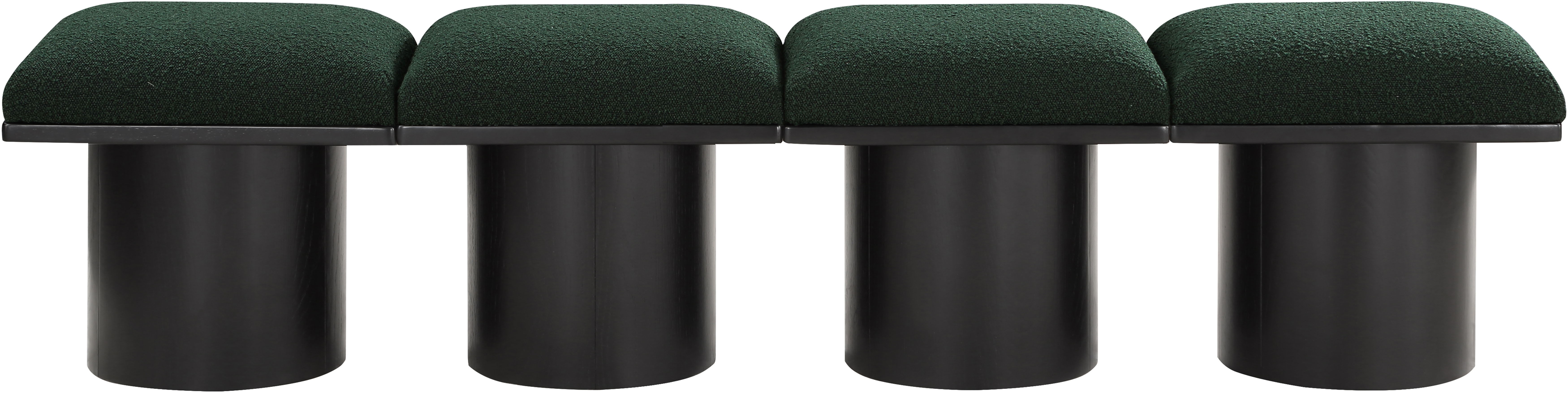 Pavilion - 72" 4 Piece Modular Bench With Black Base - Green