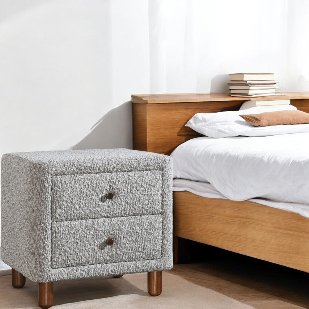 Cleo - Nightstand - Gray Boucle, gray, view 6