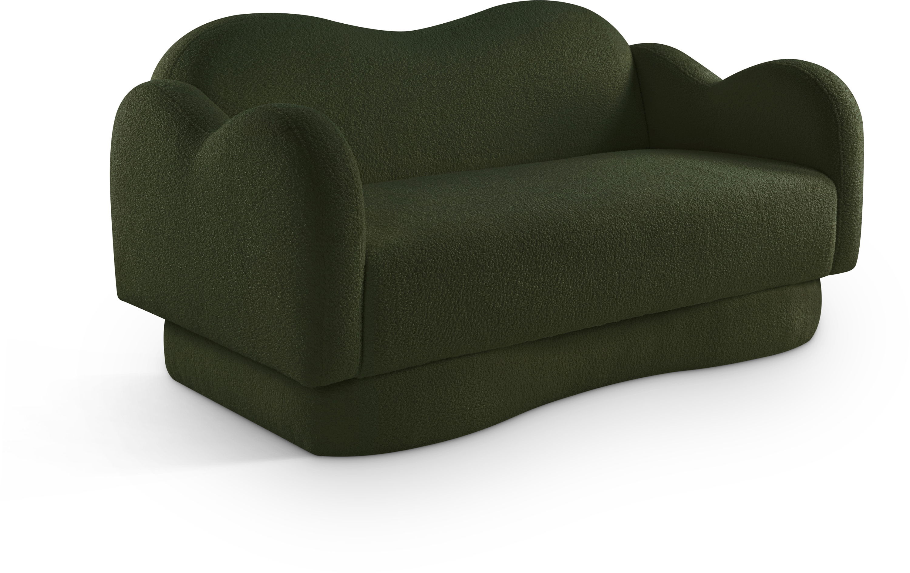Bloom - Teddy Fabric Loveseat - Green