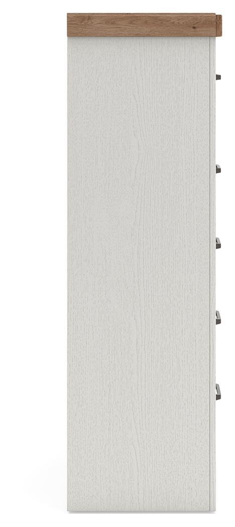 Ashley Furniture Savonport - Five Drawer Chest - White / Brown - Image 5