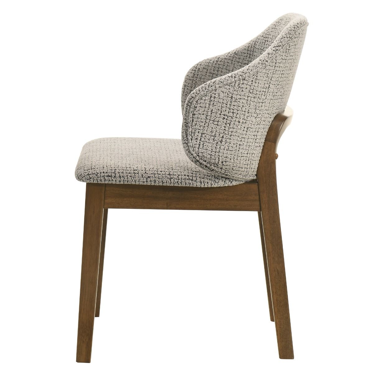 Oleia - Side Chair (Set of 2) - Chenille & Walnut, gray, view 4