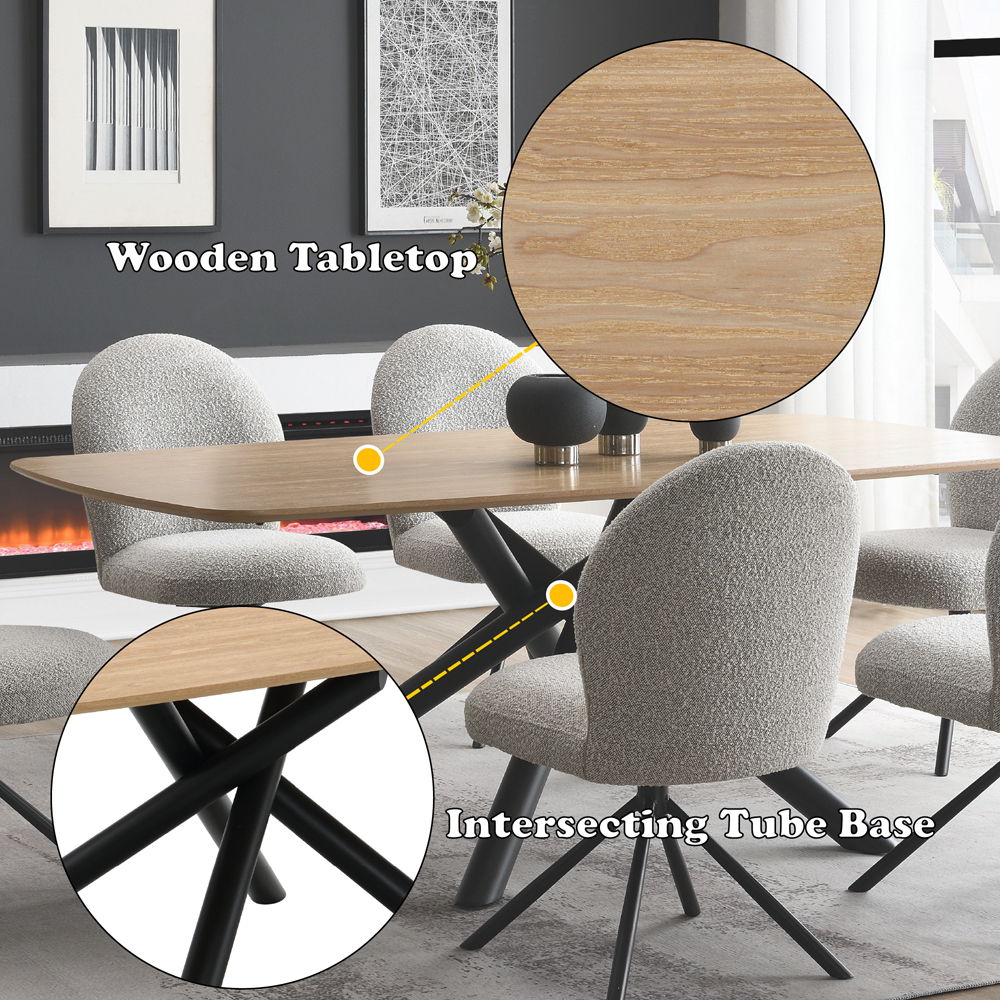 Lawton - Dining Table - Natural & Black, black, view 6