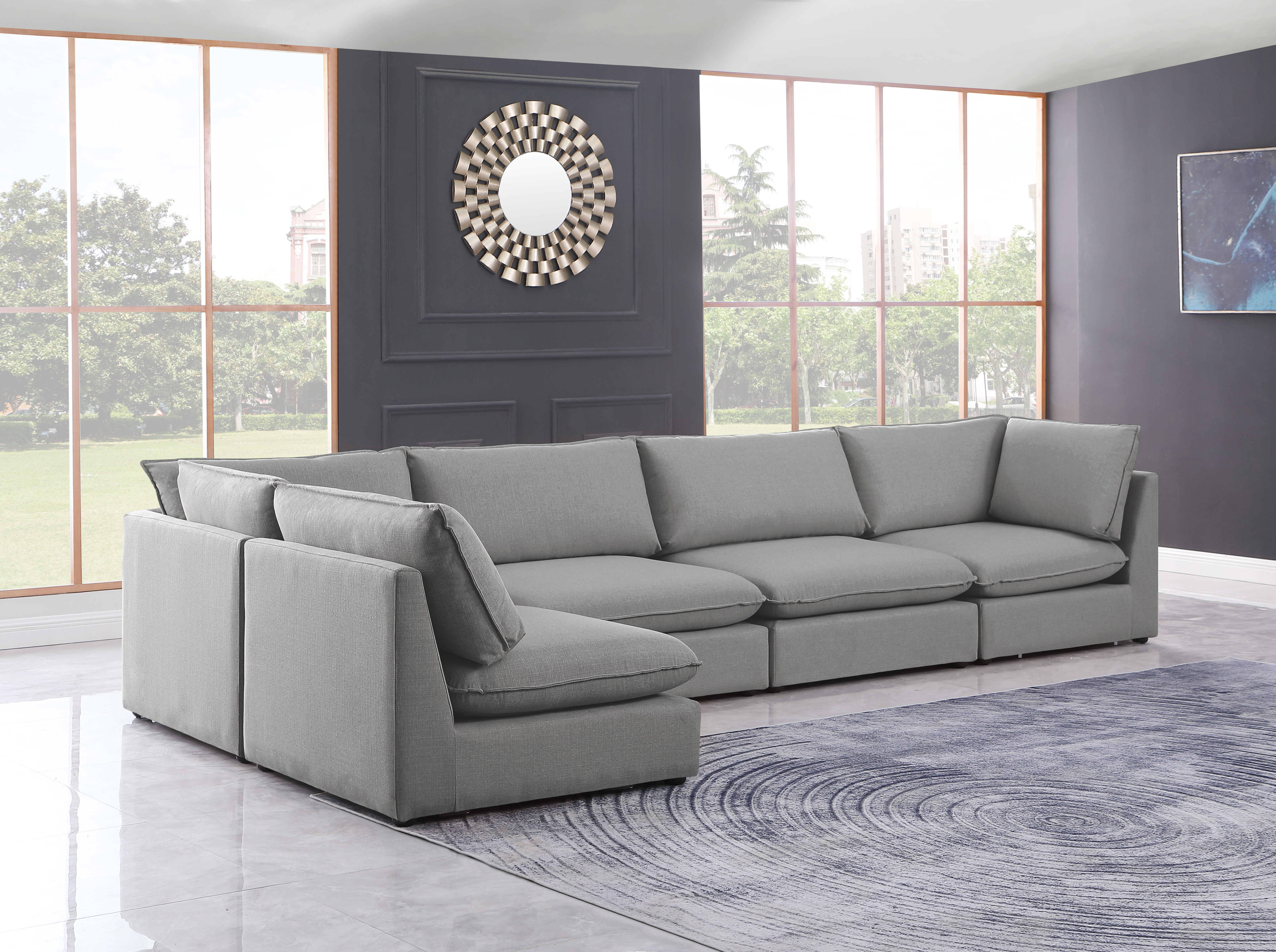 Mackenzie - 5 Piece Modular Sectional - Gray