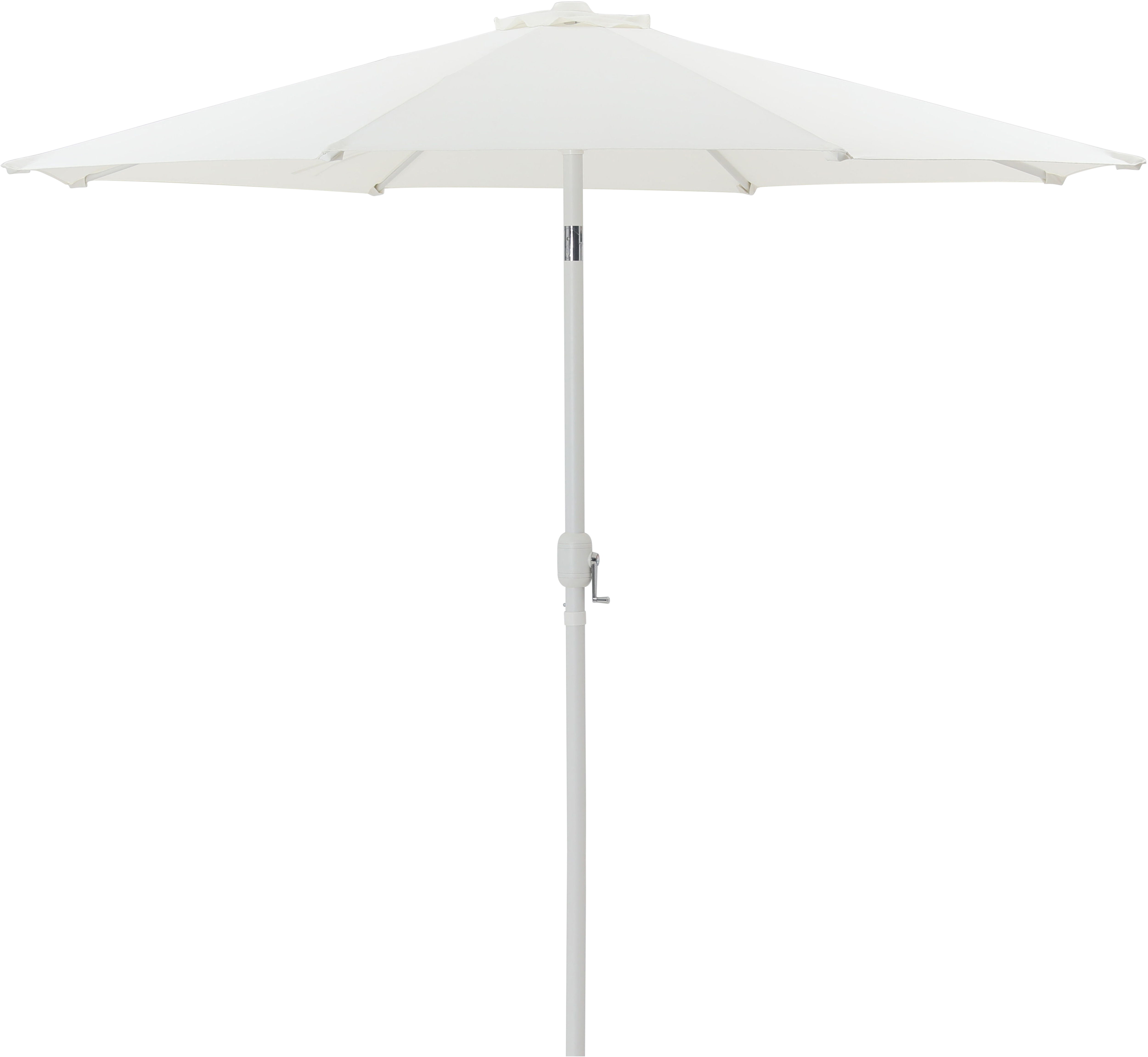 Fiji - Aluminum Patio Umbrella With Square Teak And White Base - White