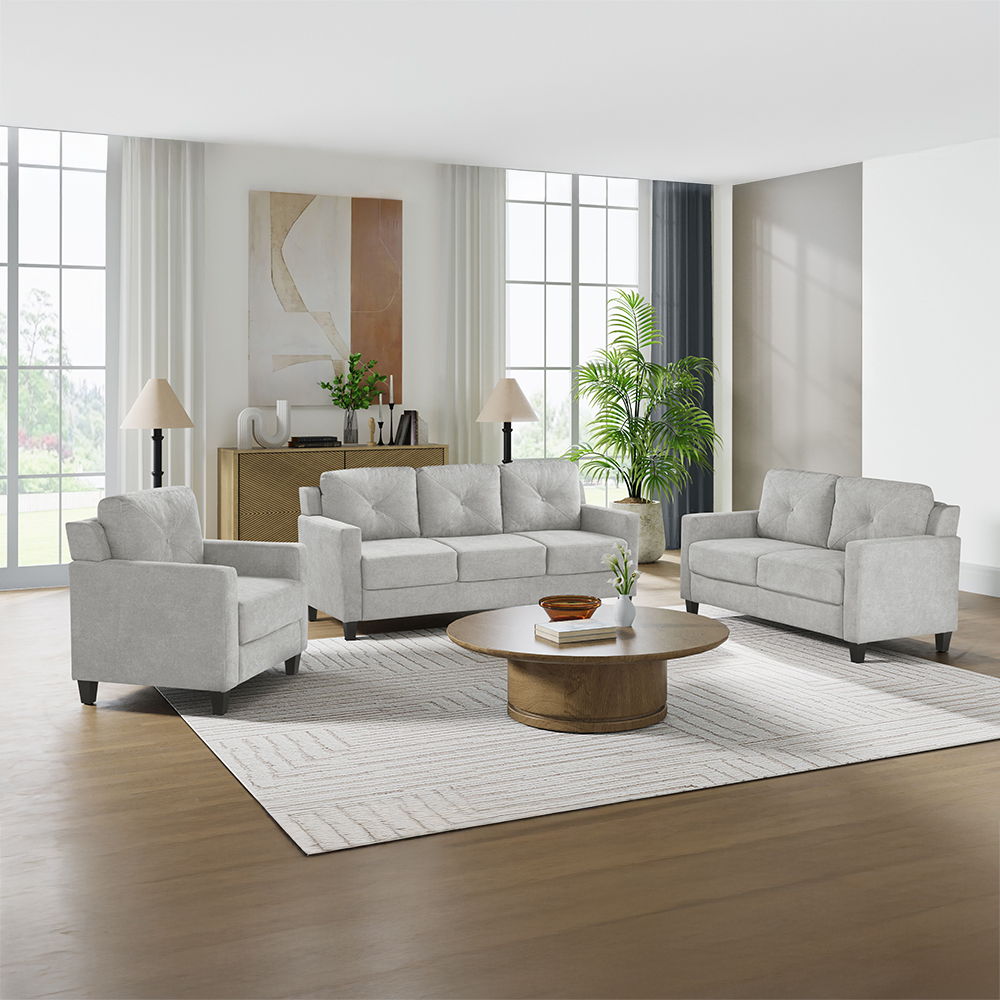 Horatio - Loveseat - Taupe Chenille, gray