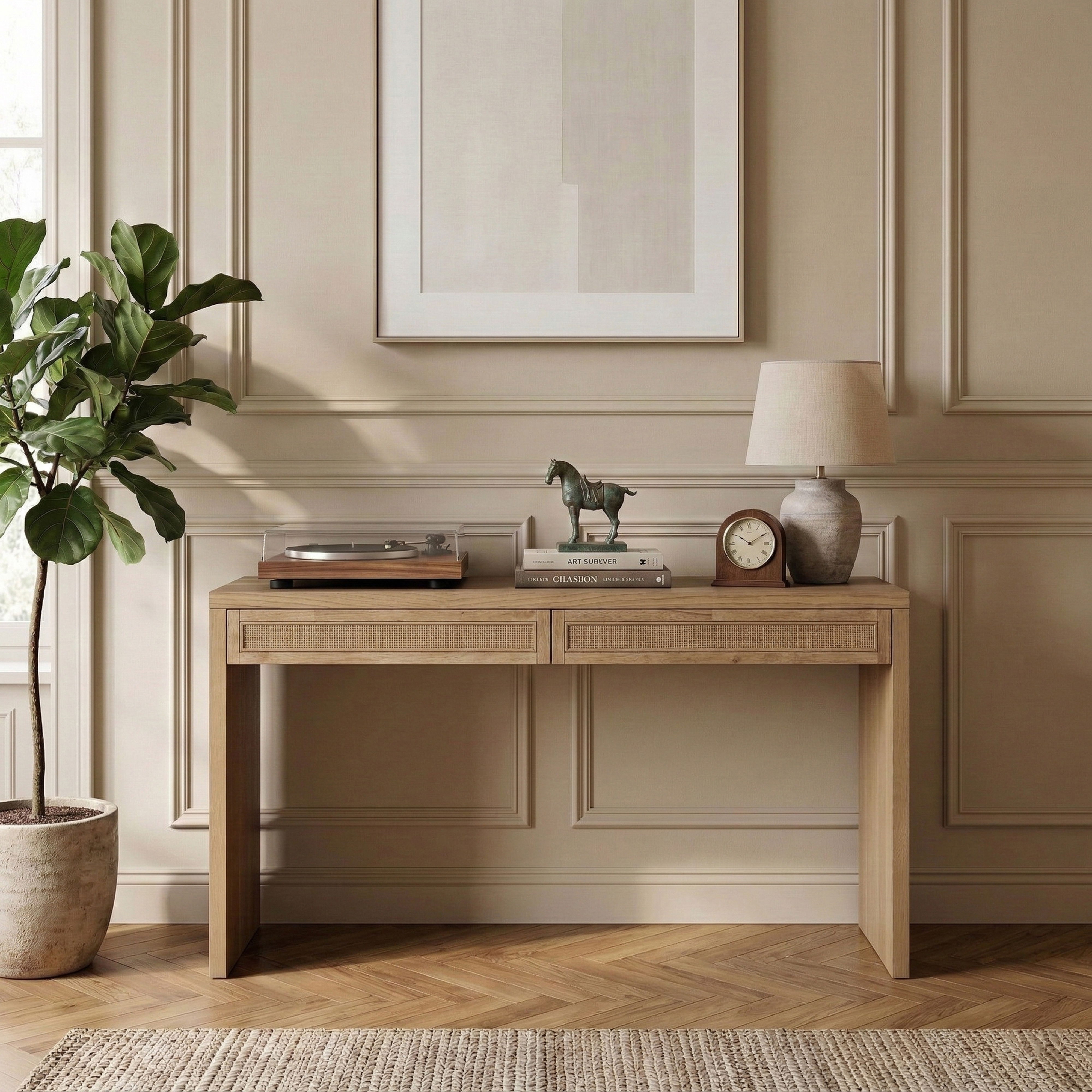 Avro - Solid Wood And Oak Veneer Desk - Natural