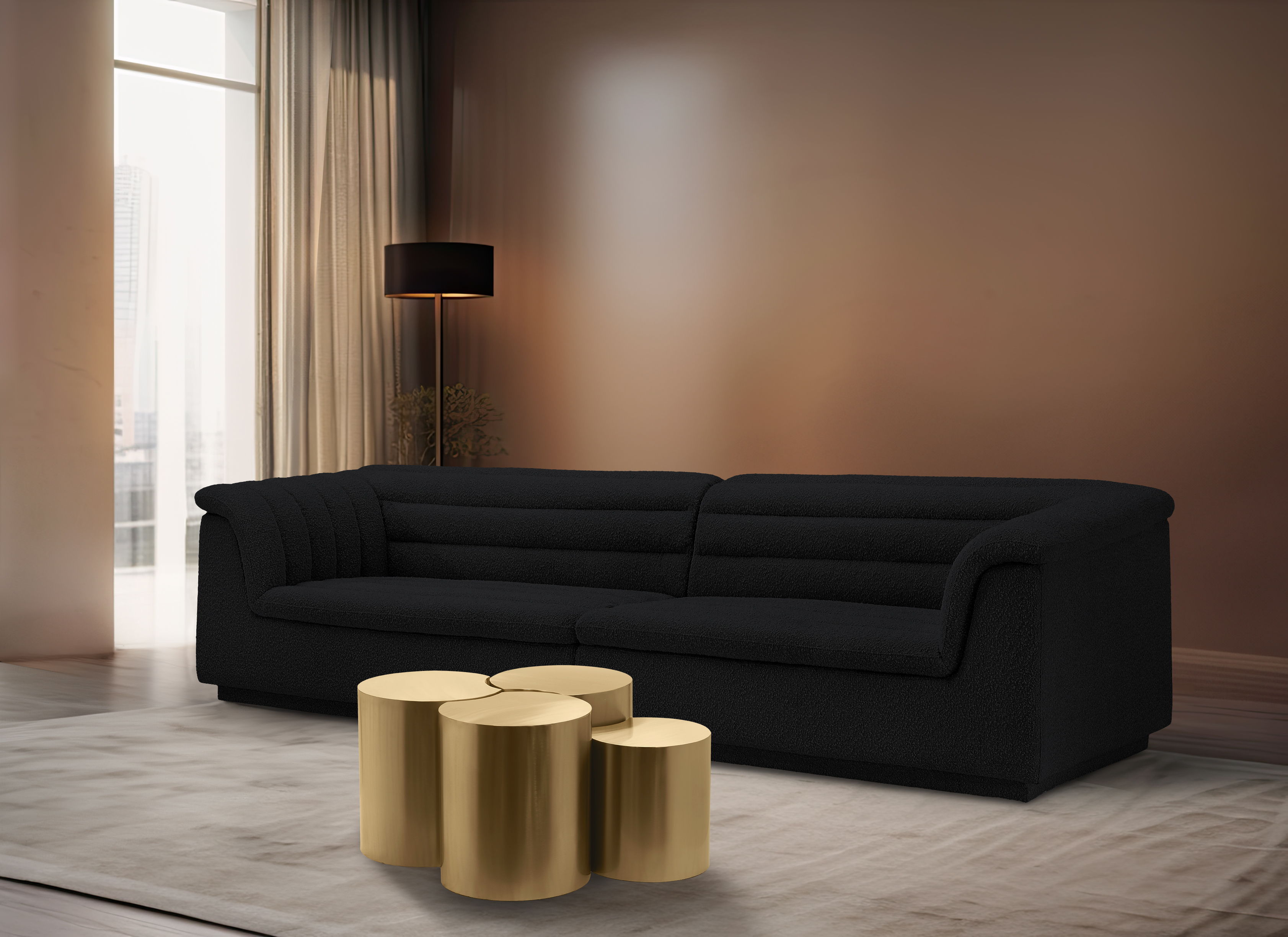 Dimple - 4 Piece Modular Coffee Table - Gold
