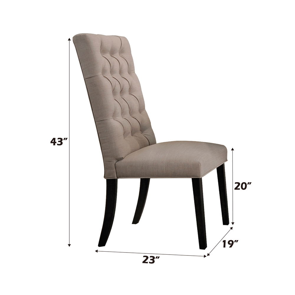 Morland - Side Chair (Set of 2) - Tan Linen & Vintage Black, beige, view 6