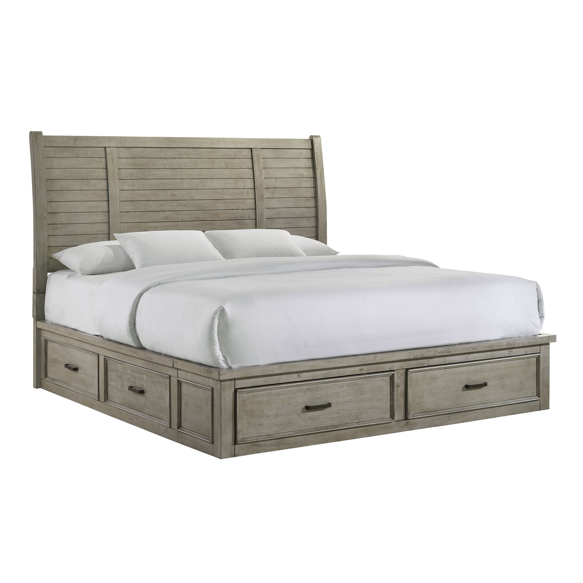 Sullivan - King Storage 4 Piece Bedroom Set With 2 Nightstands & Dresser - Drift Gray