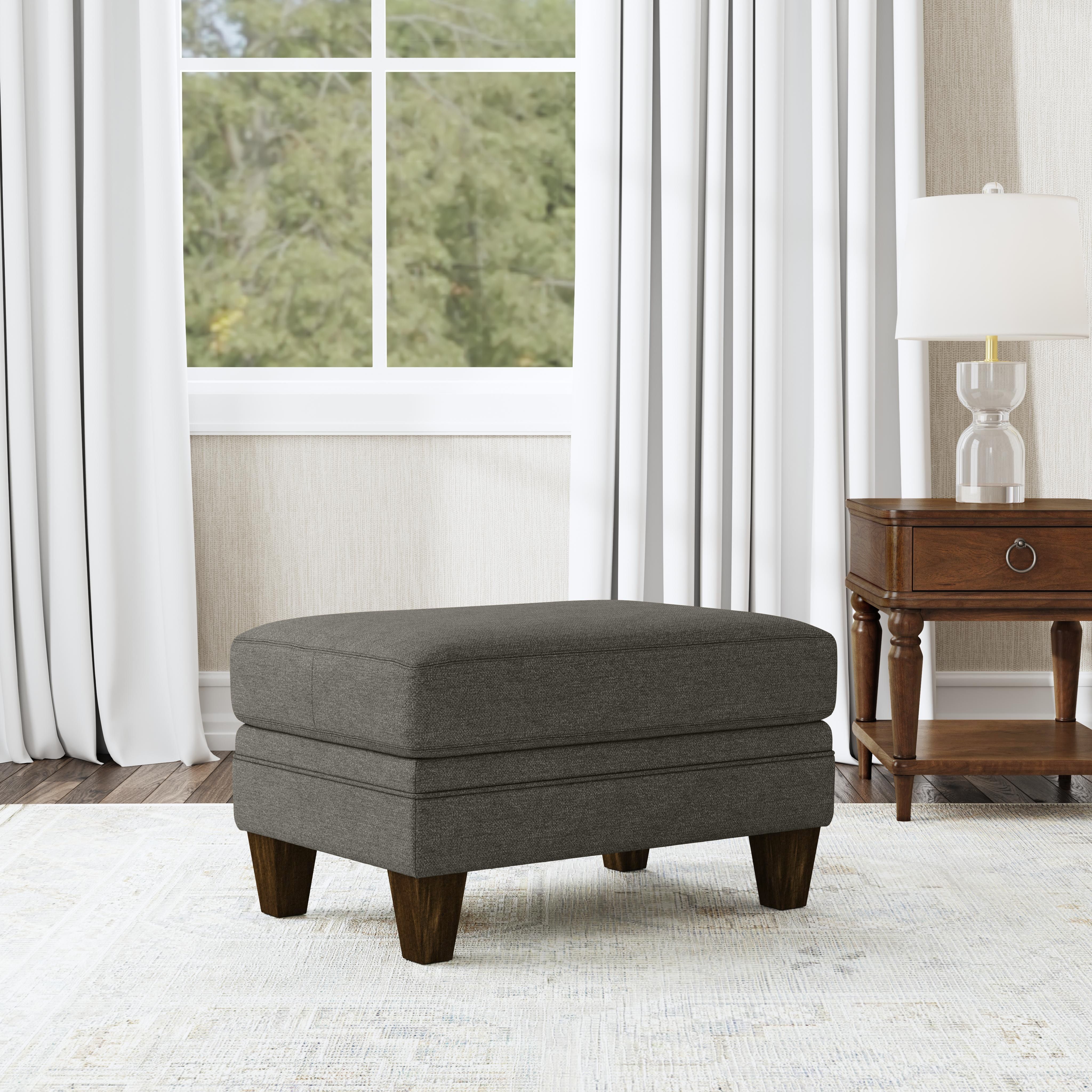 Lottie - Fabric Ottoman, dark gray, view 4