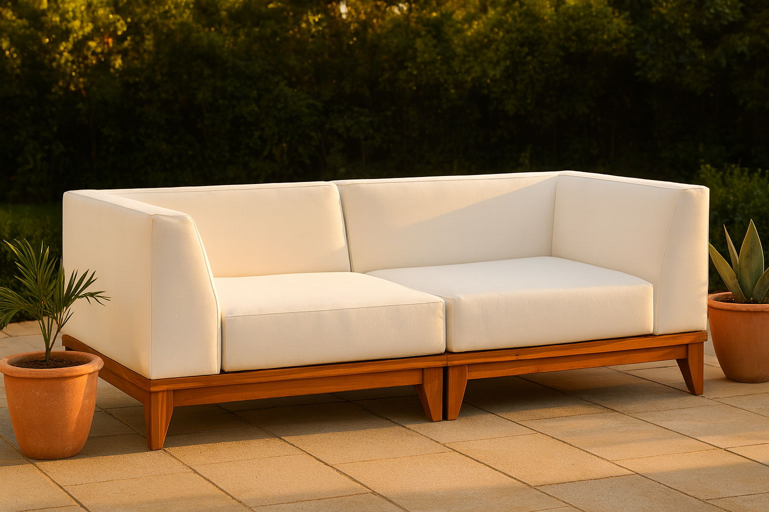 Rio - 2 Piece Modular Sofa - Off White