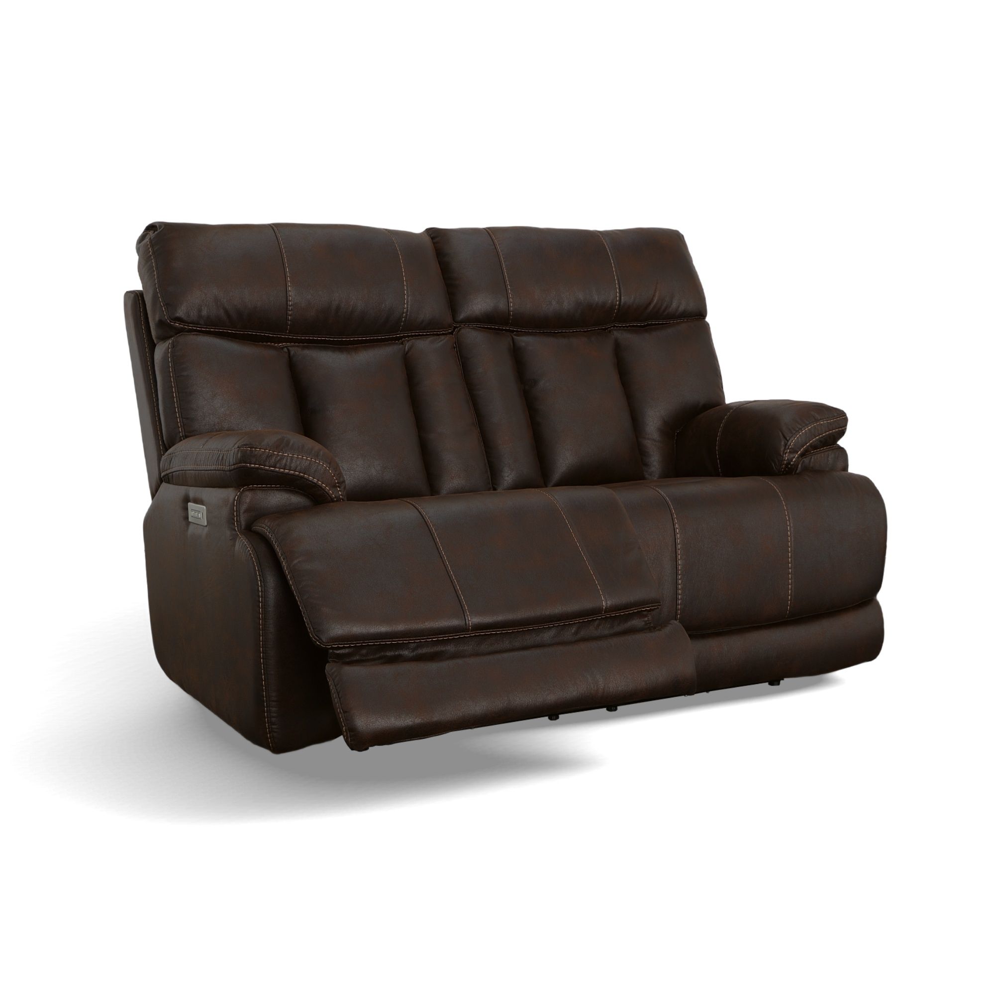 Clive - Power Reclining Loveseat With Power Headrests & Lumbar - Clove, dark brown, view 2