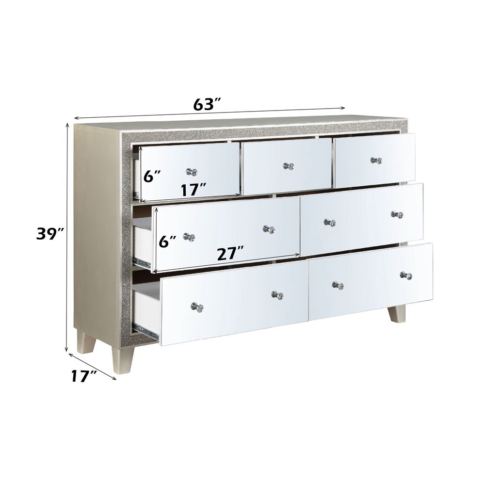 Sliverfluff - Dresser - Mirrored & Champagne, silver, view 5