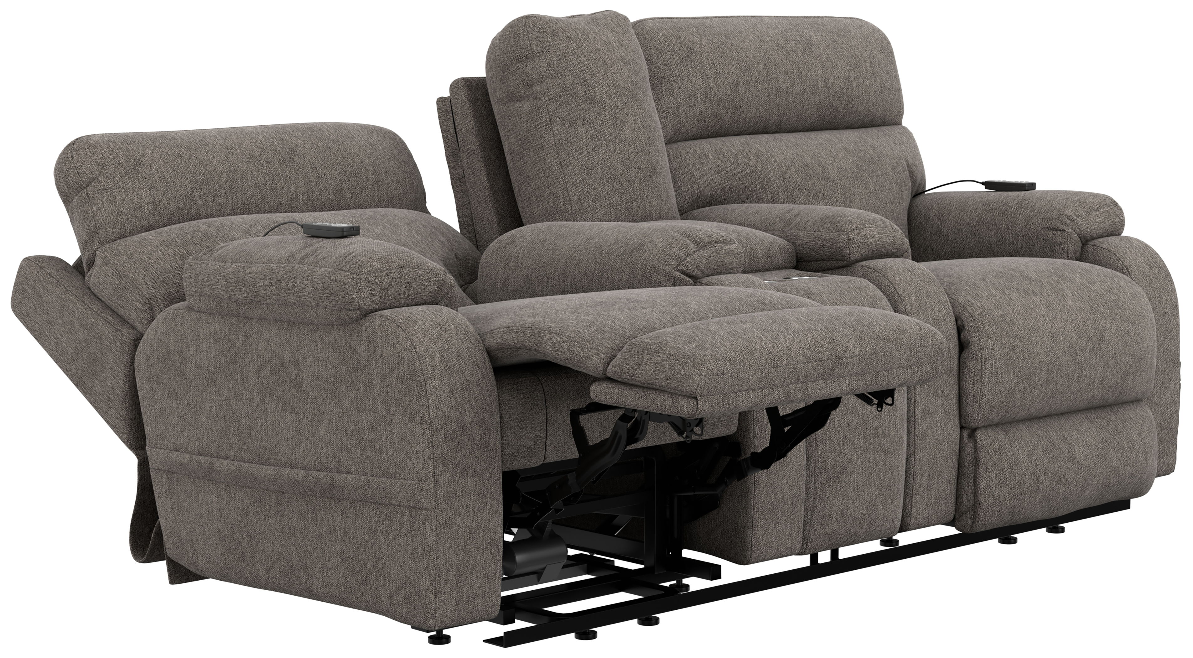 Regenerator - Dual Lift Power Headrest Console Loveseat With CR3 Heat/Massage/Lumbar/Zero Gravity - Umber