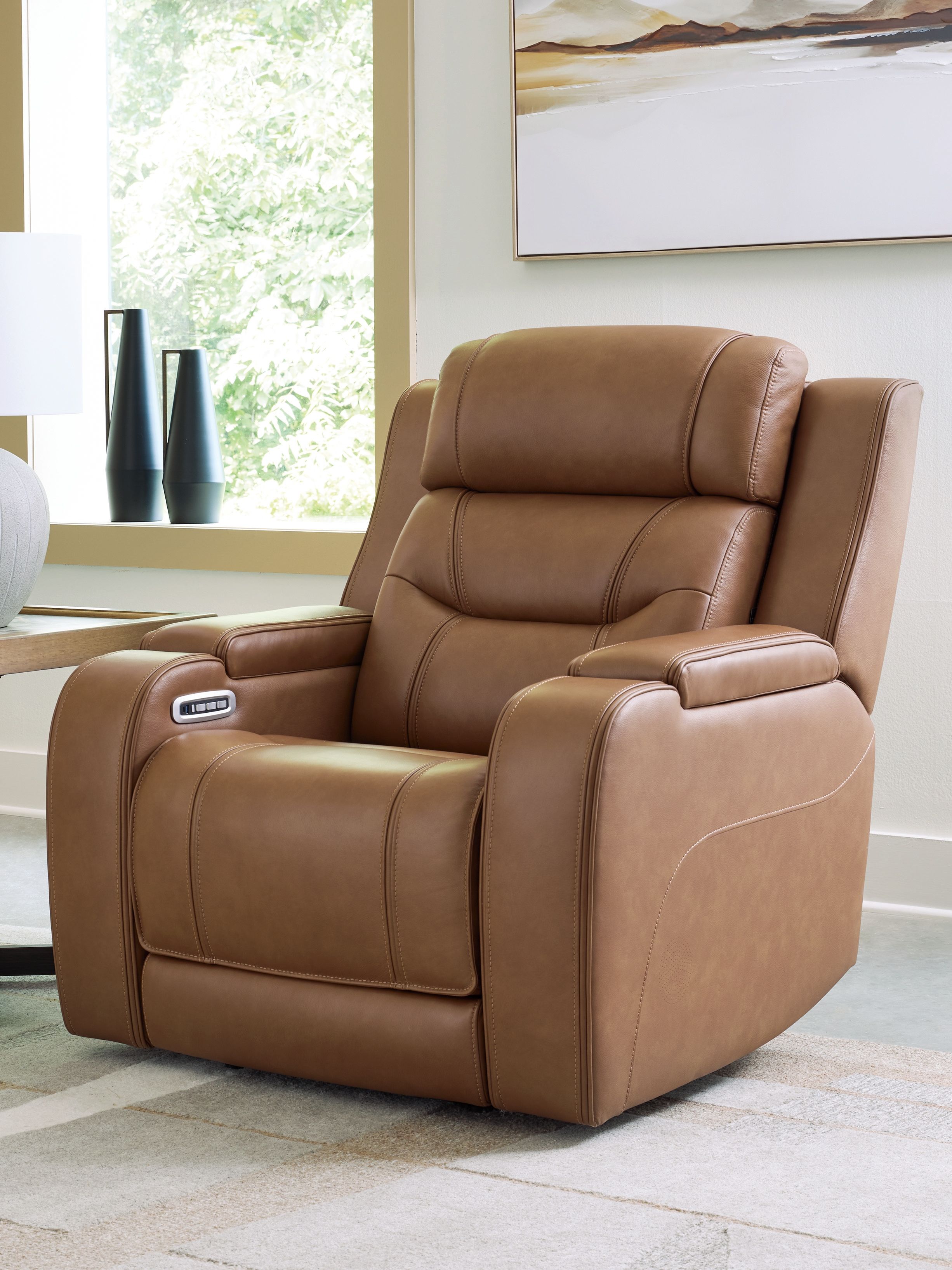 Ashley Furniture Knightington - Power Recliner With Audio Seating - Caramel - Image 2