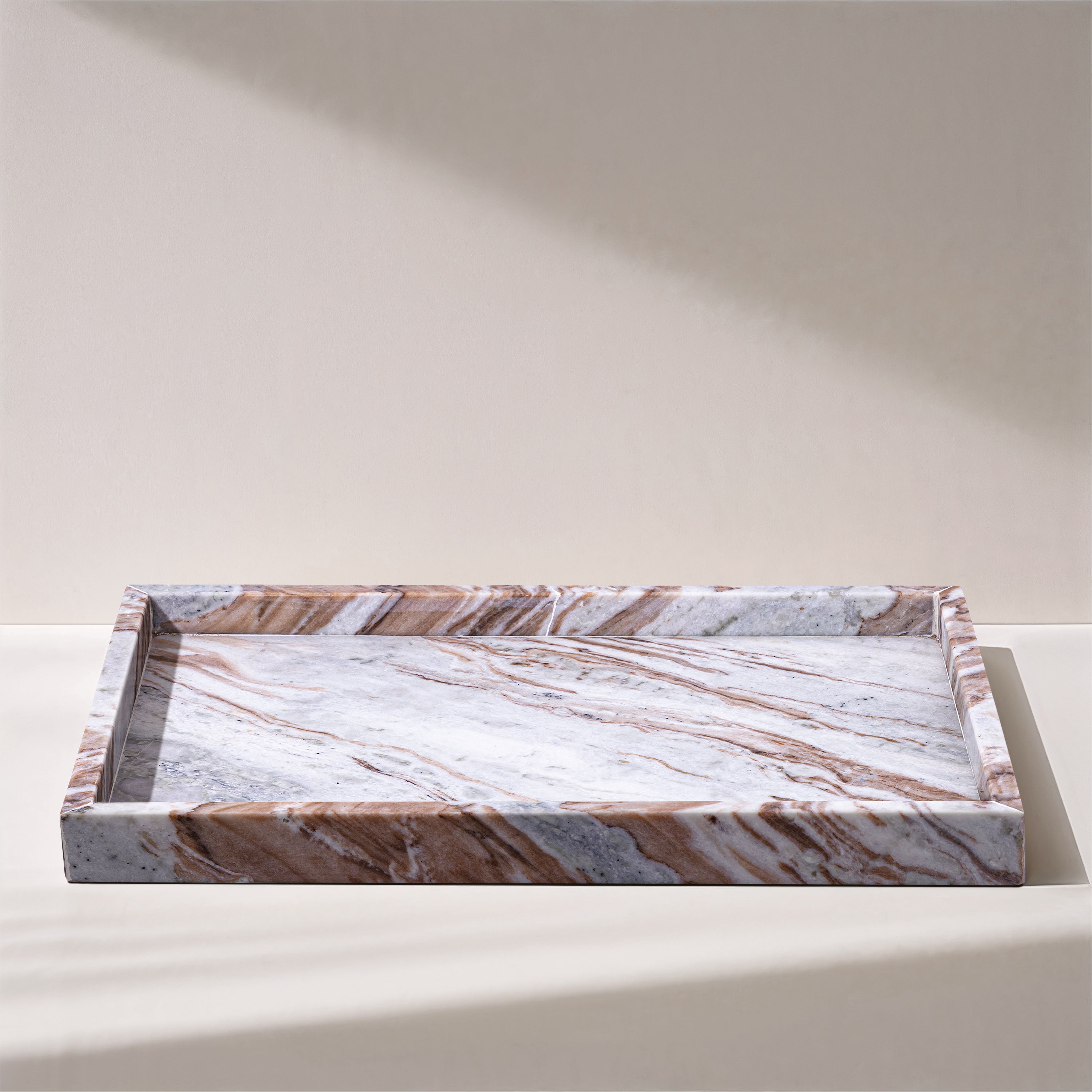 Barletta - Marble Rectangular Tray - Brown