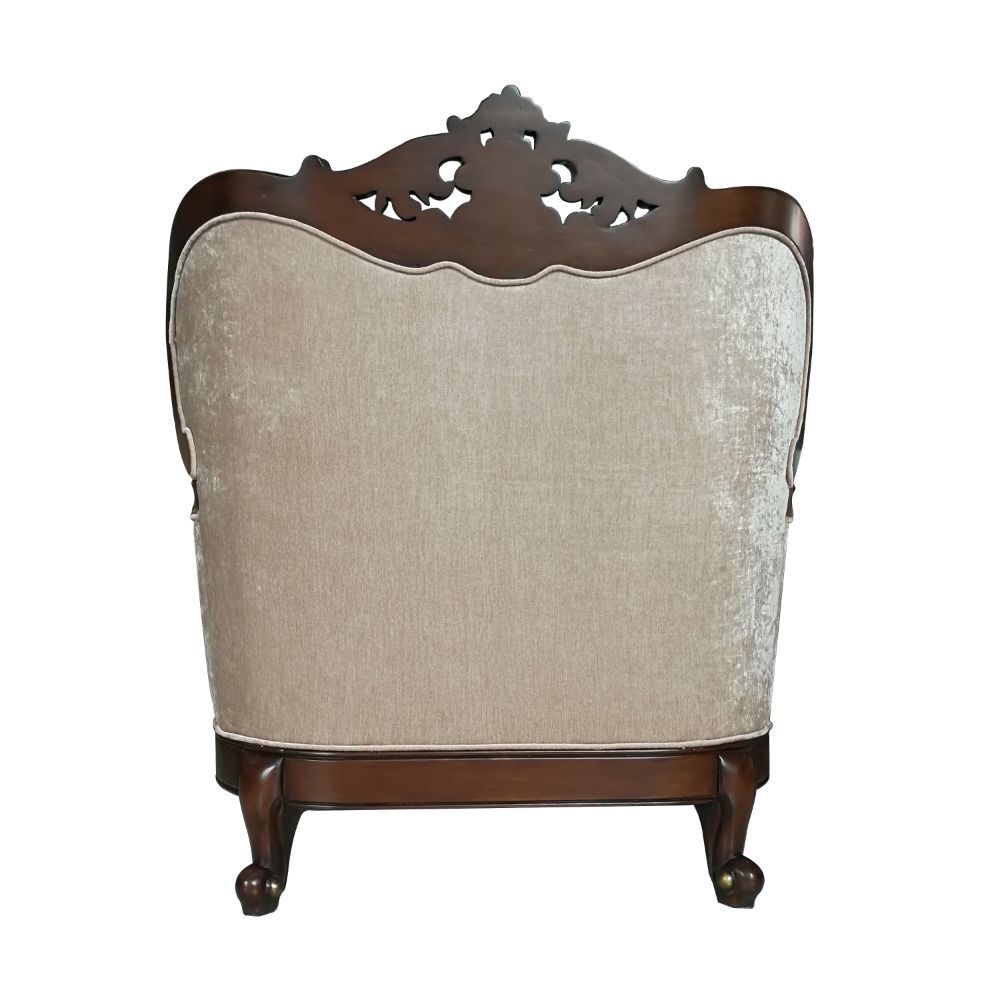 Devayne - Chair With 2 Pillows (Same Lv01584) - Pattern Fabric & Dark Walnut, beige, view 2